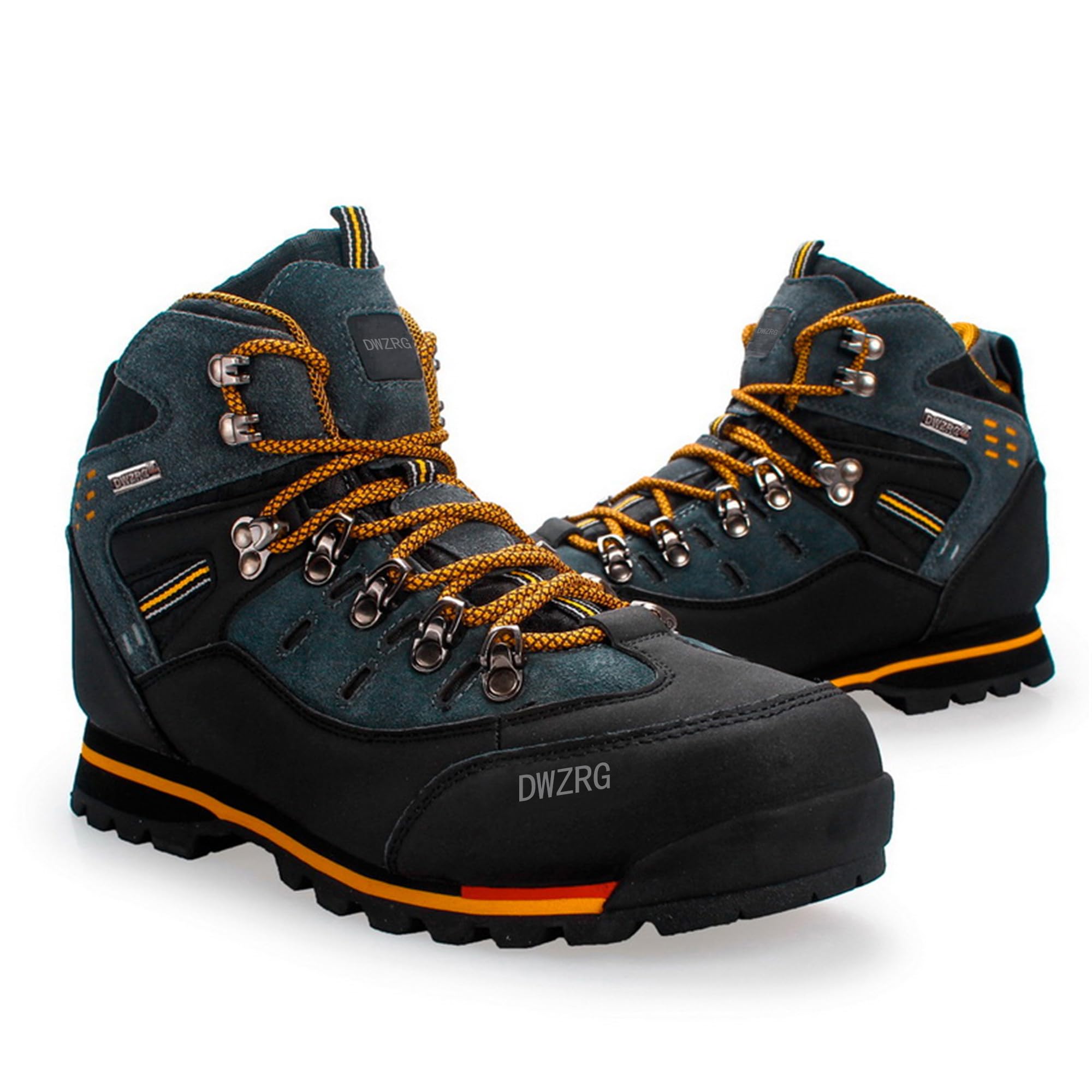 Men's Waterproof Leather Mid Hiking Boots - Non-Slip Lightweight Trekking Sneakers for Outdoor Adventures, Camping & Trail Walking