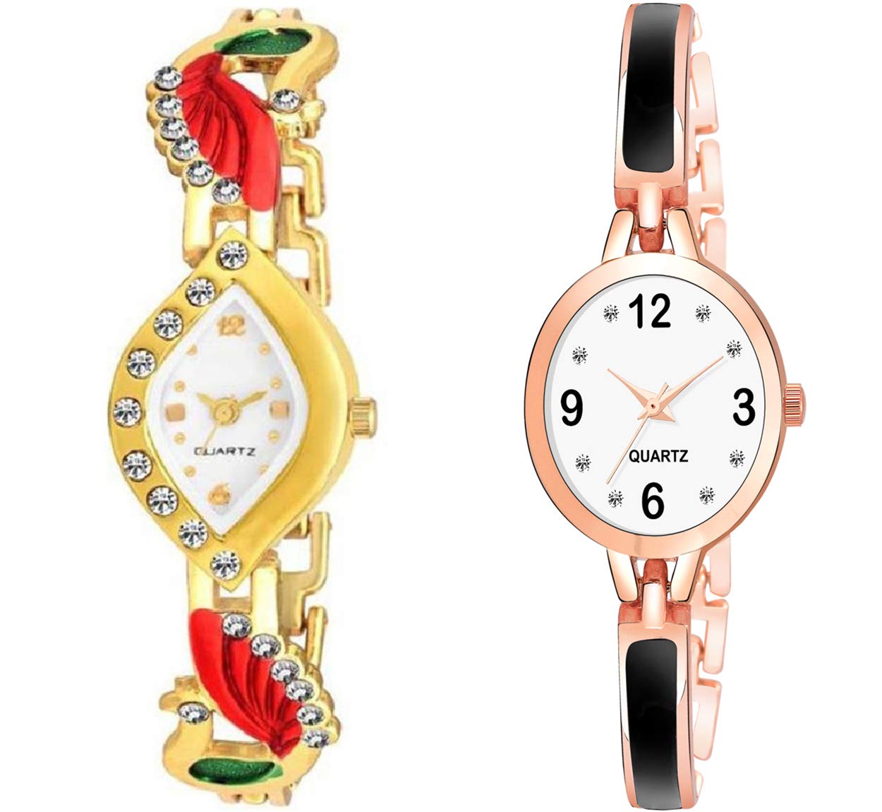 RPS Fashion Analog Black Watch & Bracelet Combo Set for Women - Stylish Accessory for Work, Parties & Everyday Wear