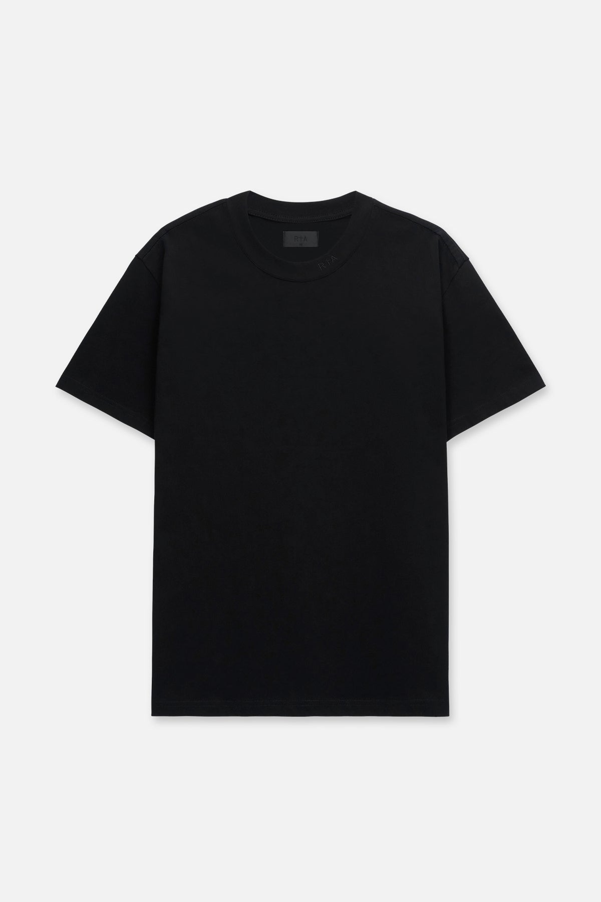 RICO Mock Neck Short Sleeve T-Shirt for Men - Black Collar with Logo Design | Casual Wear, Street Style, Everyday Outfits