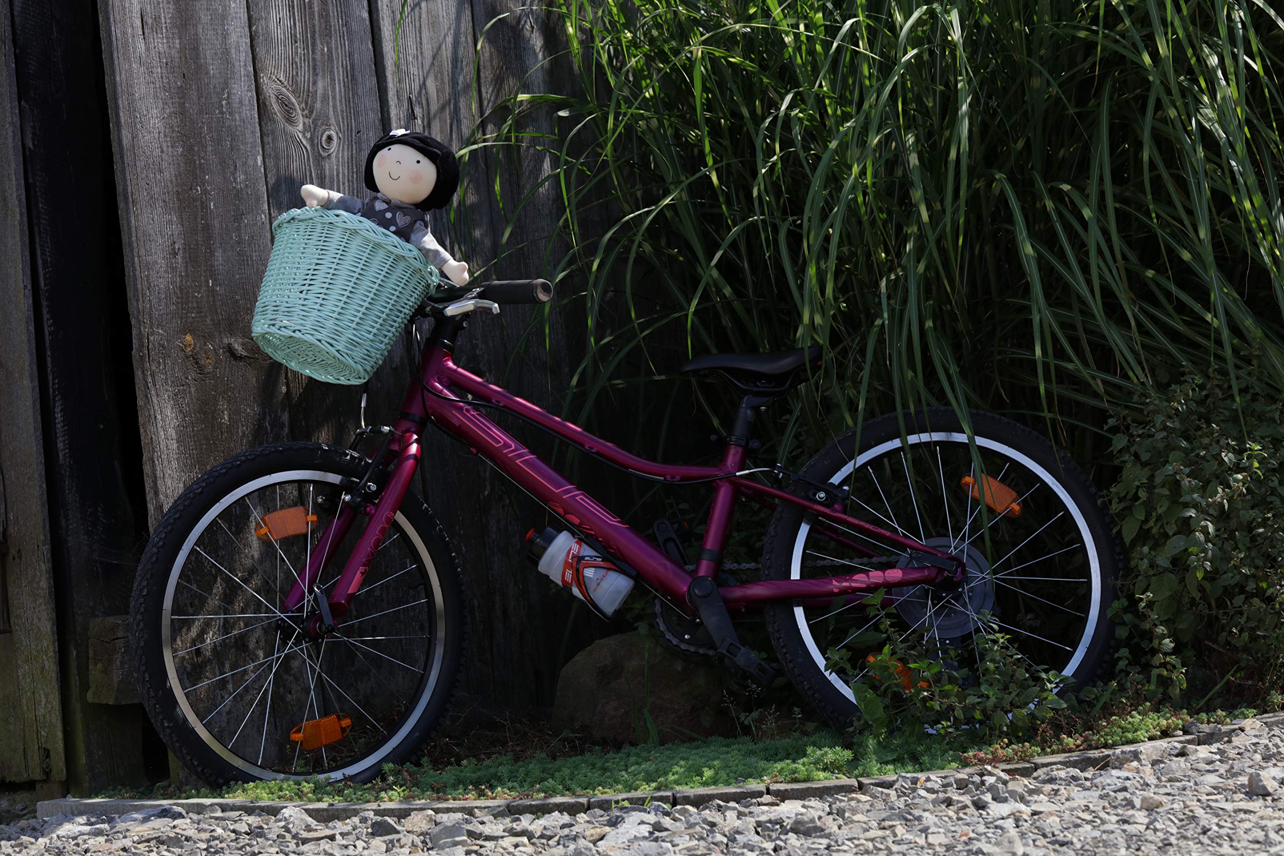 Natural Woven Wicker Bike Basket - Large Front Handlebar Basket for Bicycle | Handmade Rattan Cycling Accessory | Perfect for Picnics, Groceries & Beach Cruisers