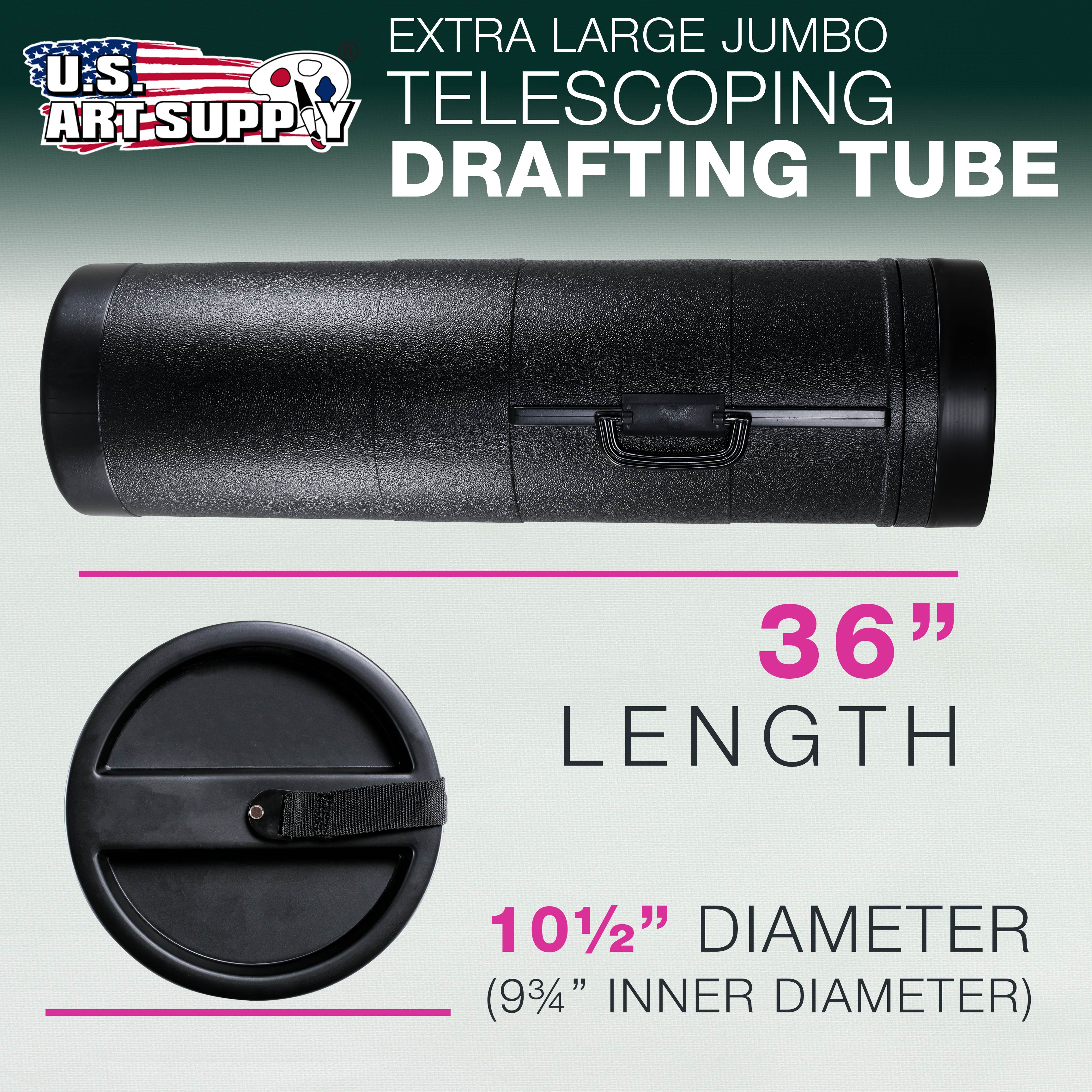 Jumbo Telescoping Poster Tube - Adjustable 36 to 62.5 Inches, 10.5 Inch Diameter - Durable Art, Blueprint & Drafting Storage Tube for Travel Protection | Perfect for Artists, Architects & Students