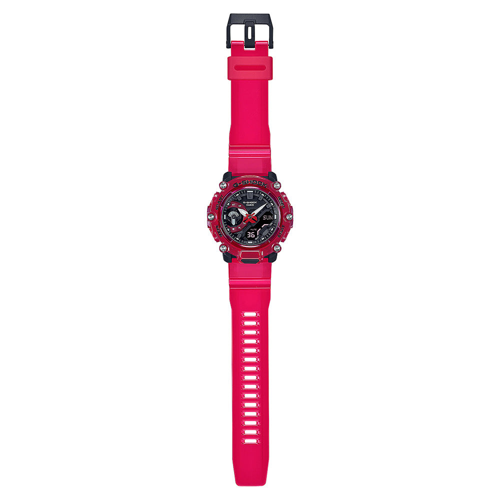 Casio G-Shock GA2200SKL-4A Red Sound Wave Digital Watch - Stylish & Durable for Outdoor, Sports & Everyday Wear