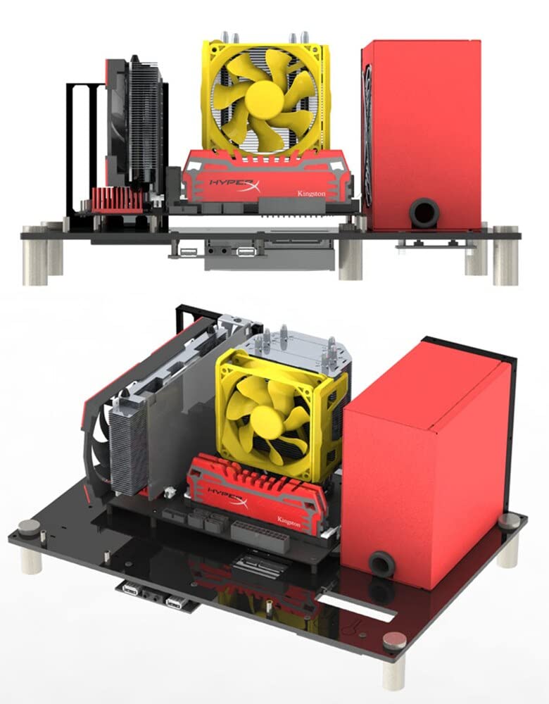 EDDIY Acrylic Open ATX PC Test Bench Case - DIY Computer Chassis for Motherboard Overclocking & Modding | Perfect for PC Builders, Hardware Testing & Gaming Rigs