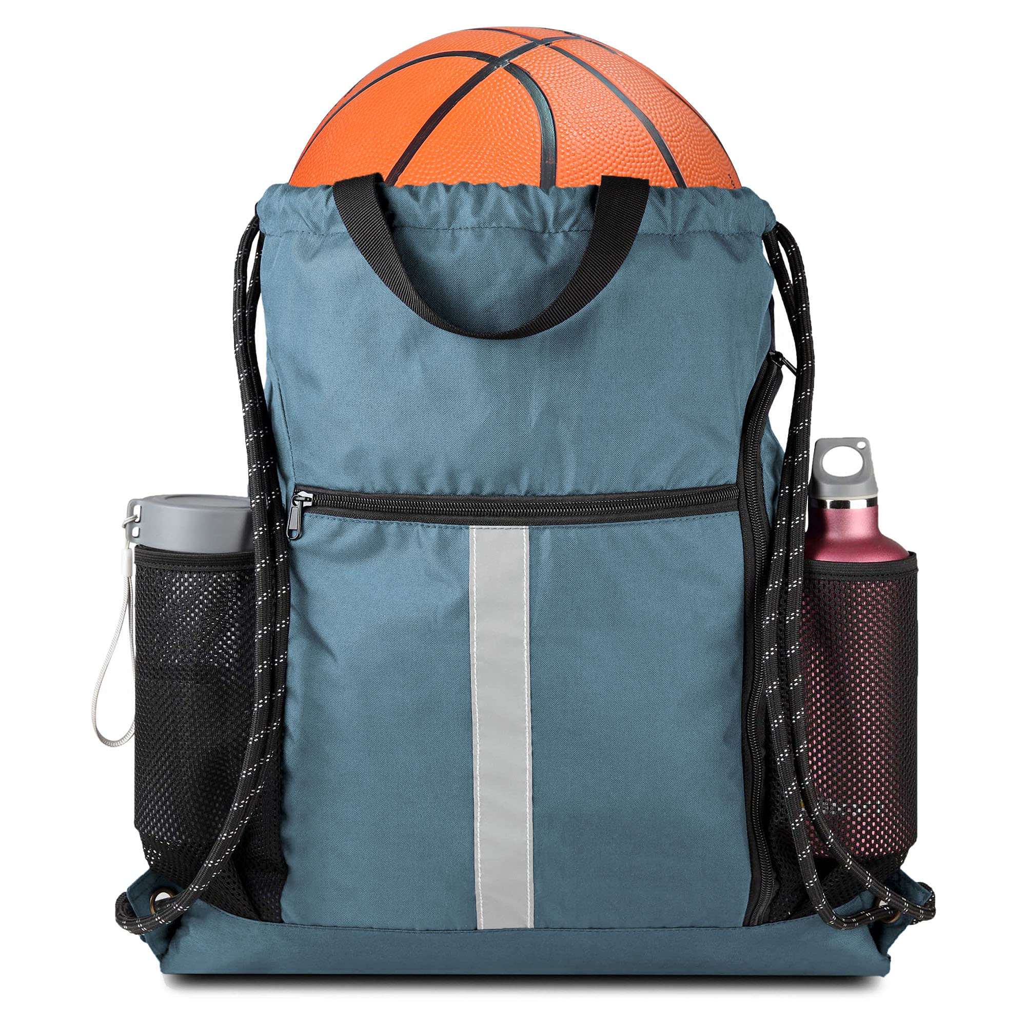 BeeGreen Drawstring Backpack - Lightweight Sports Gym Bag with Shoe Compartment & Dual Water Bottle Pockets | Perfect for Workout, Travel & School | Durable & Water-Resistant for Active Lifestyles
