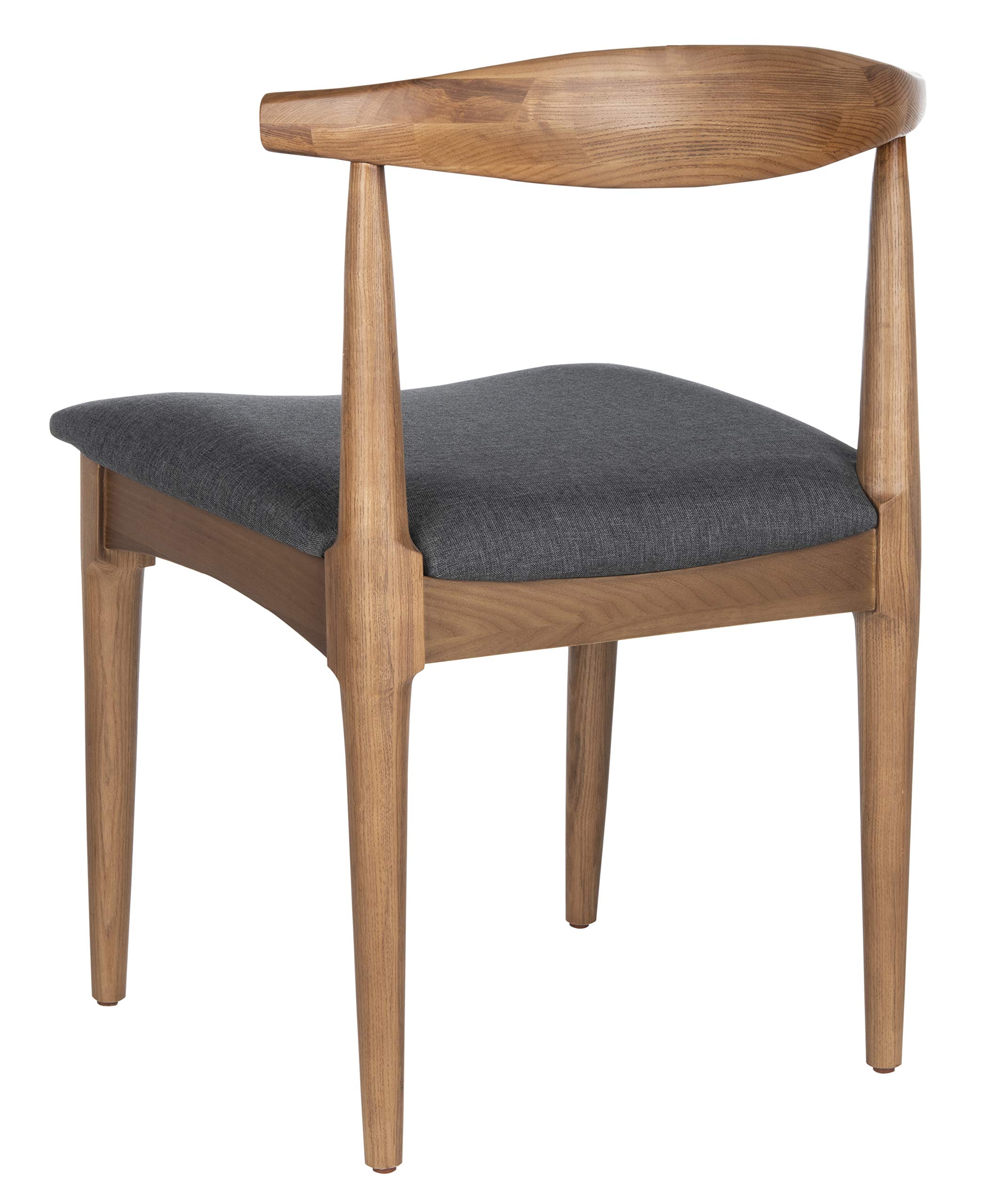 Safavieh Home Lionel Retro Walnut & Dark Grey Cushioned Dining Chairs (Set of 2) - Mid Century Modern Kitchen & Dining Room Furniture for Home & Restaurant Use