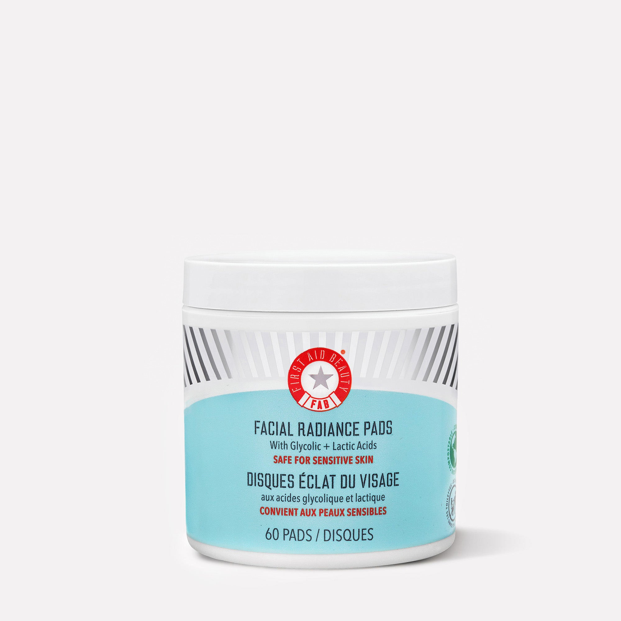 Exfoliating Facial Radiance Pads with Glycolic & Lactic Acids - Brightening & Resurfacing Treatment for Glowing Skin - Perfect for Nighttime Skincare Routine & Pre-Makeup Prep