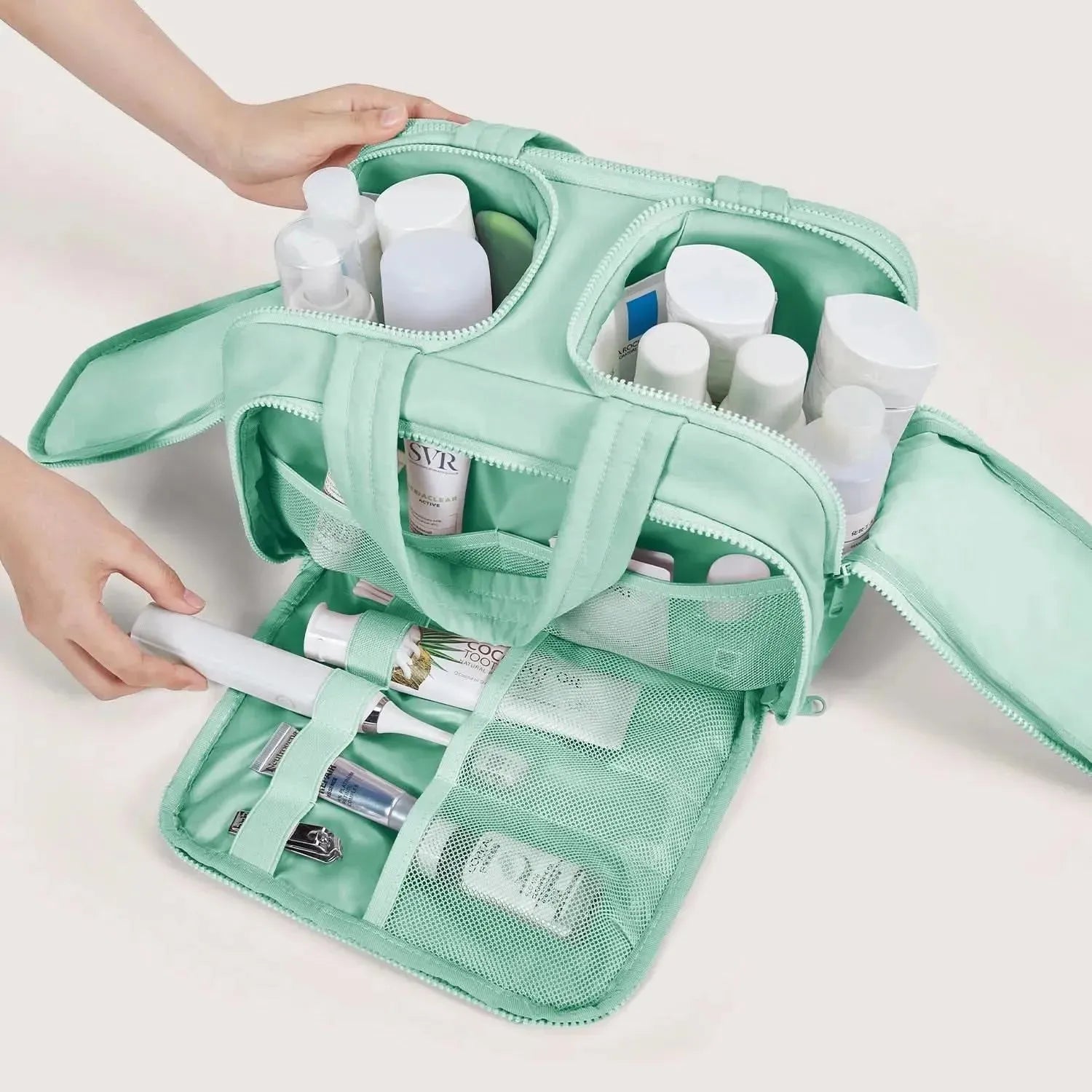 Premium Hanging Toiletry Bag for Travel - Waterproof Cosmetic Organizer with Multiple Pockets - Perfect for Camping, Gym, and Business Trips