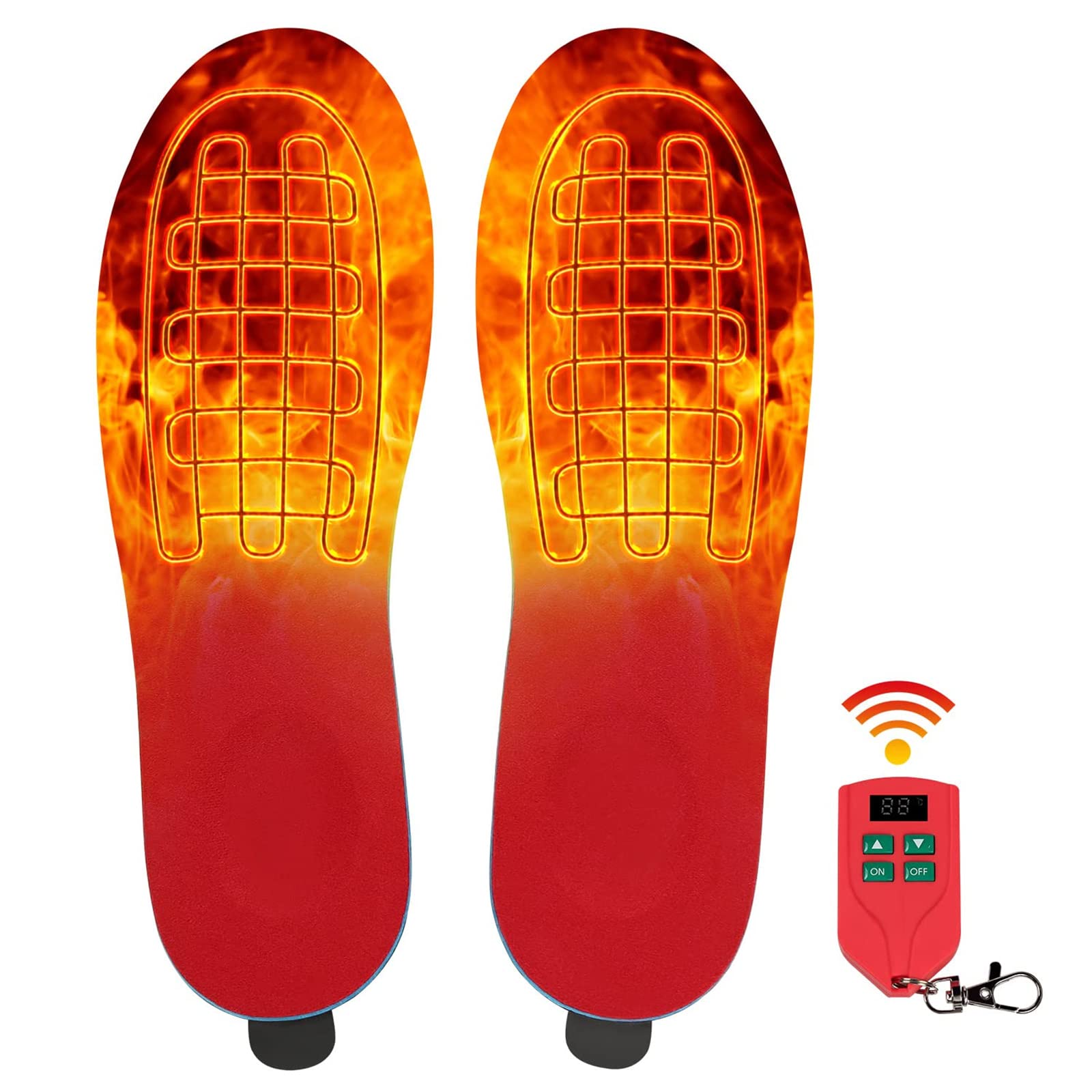 Rechargeable Heated Insoles with Remote Control - Electric Foot Warmers for Winter Sports & Outdoor Activities - Perfect for Camping, Skiing, Hunting, Fishing, Cycling, and Hiking in Cold Weather