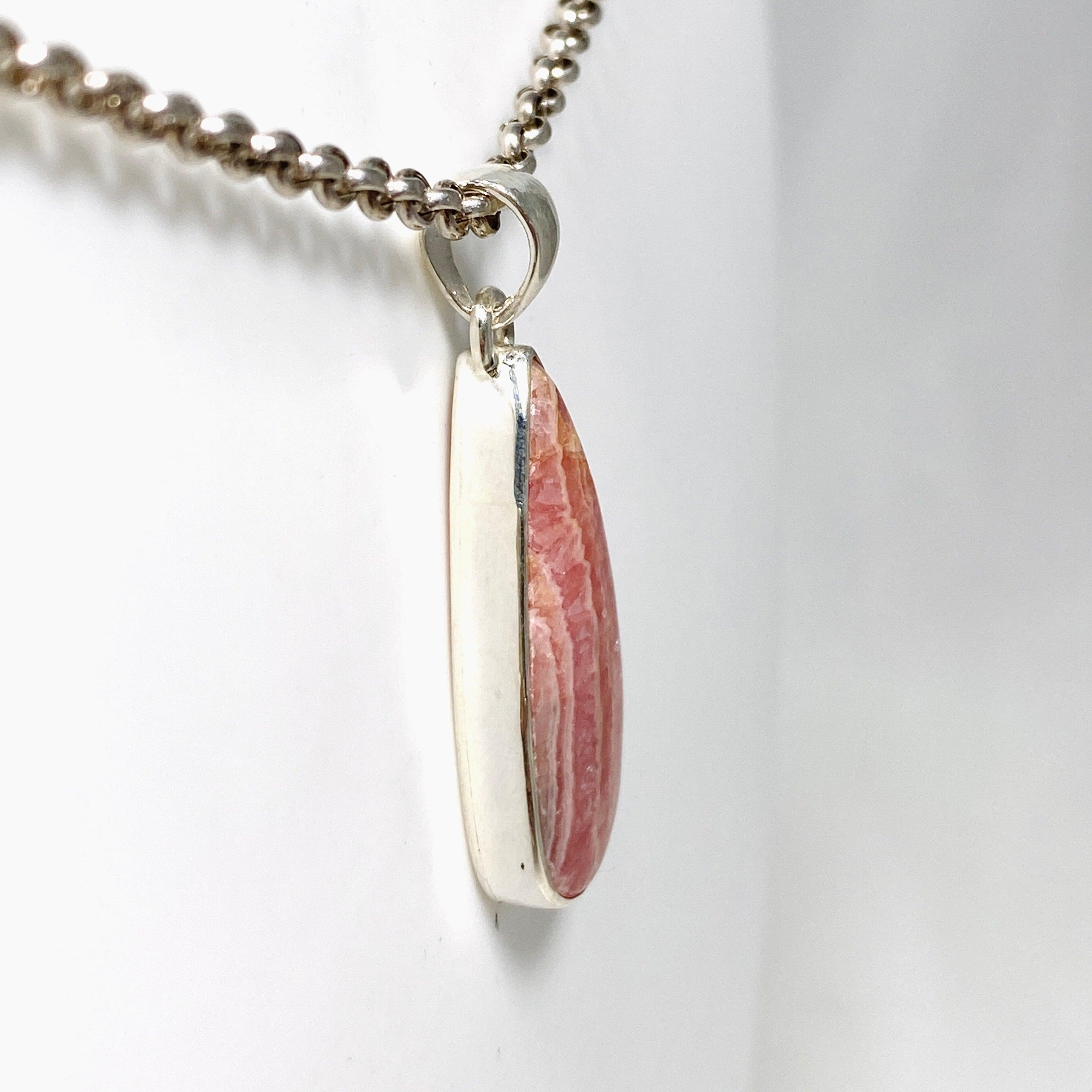 Rhodochrosite Teardrop Pendant Necklace KPGJ4328 - Elegant Gemstone Jewelry for Women, Perfect for Gifts, Weddings & Special Occasions