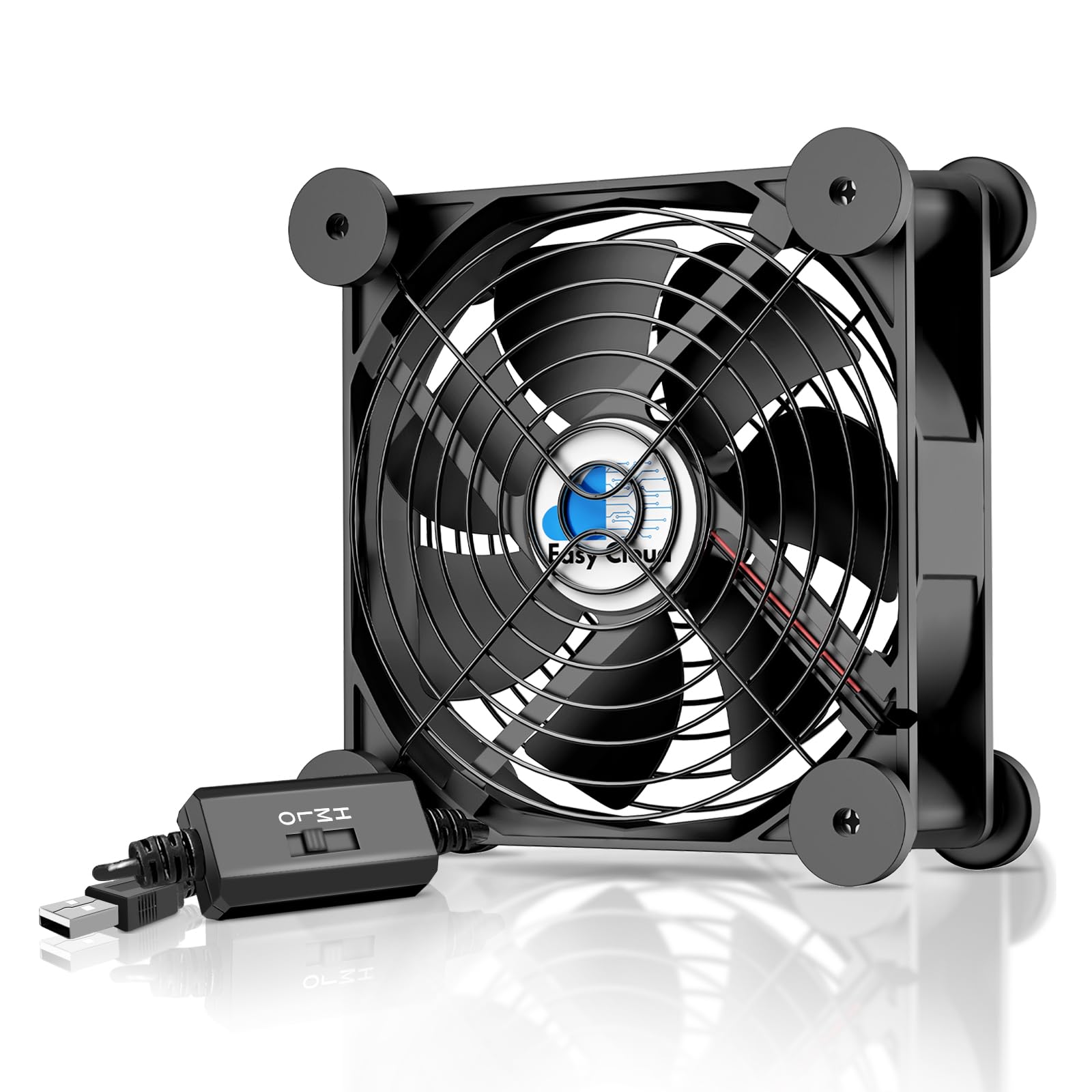 120mm USB Computer Fan with 3-Speed Controller - Quiet Cooling Fan for PC, Cabinet, Server, DVR, Router, Xbox & PlayStation - Perfect for Home Office, Gaming Setup & Electronics Cooling