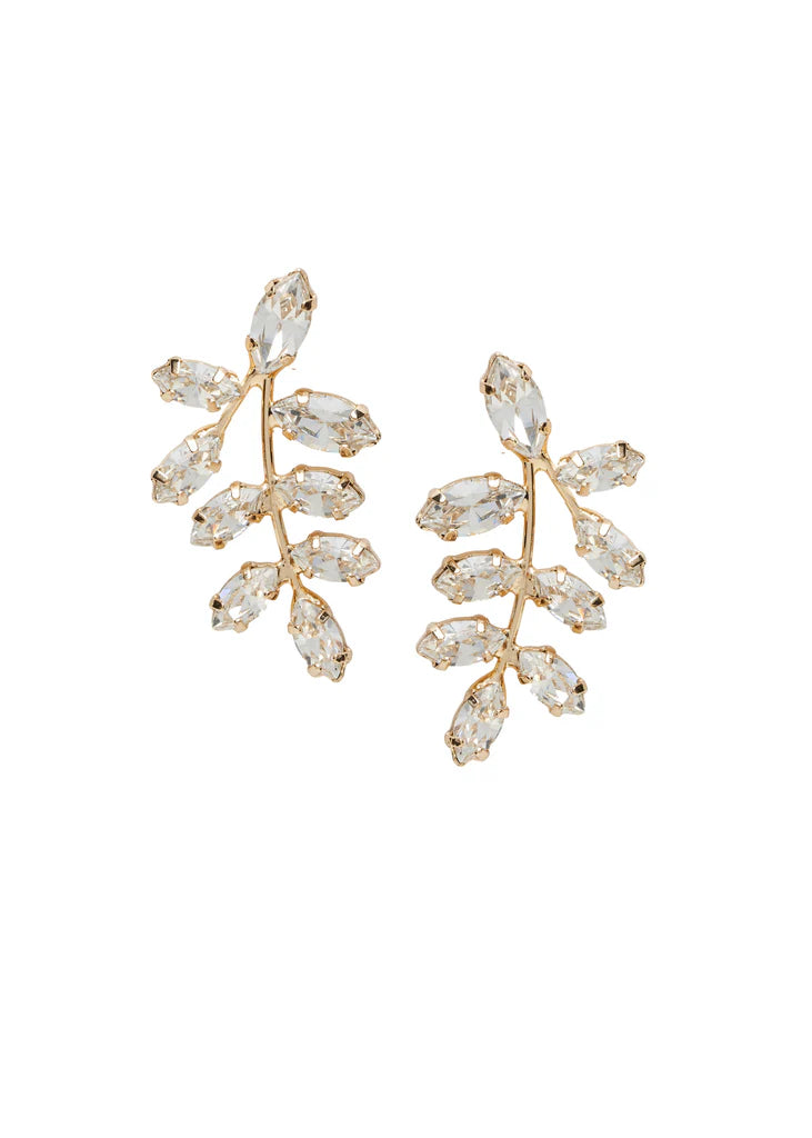 Elizabeth Bower Eden Mini Cluster Crystal Stud Earrings in Gold - Elegant Dainty Jewelry for Women, Perfect for Weddings, Parties & Everyday Wear