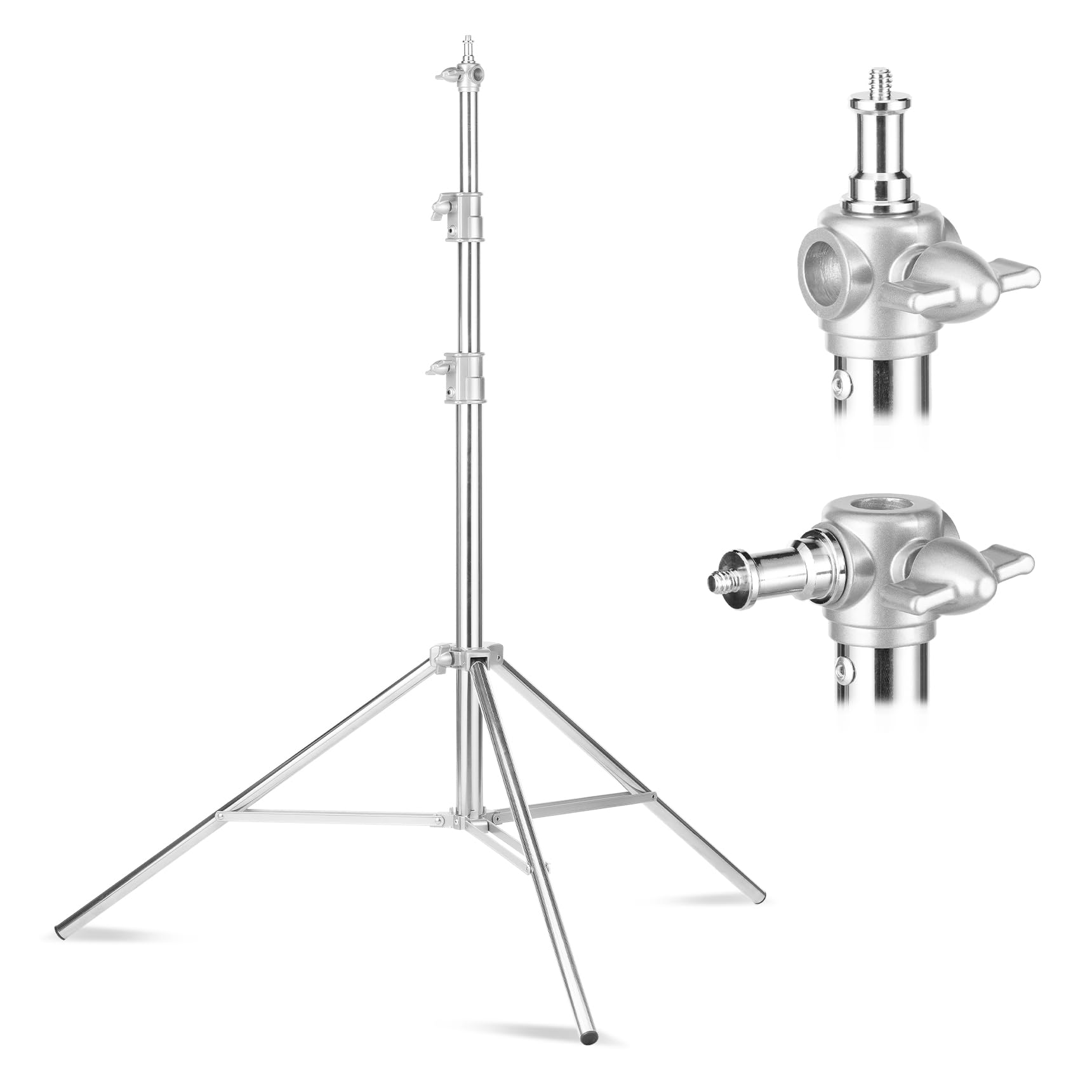 Heavy Duty 9.18ft/2.8m Stainless Steel Light Stand for Photography - Professional Studio Light Stand for Head Light, Strobe Light, Softbox, Perfect for Portrait, Product, and Event Photography