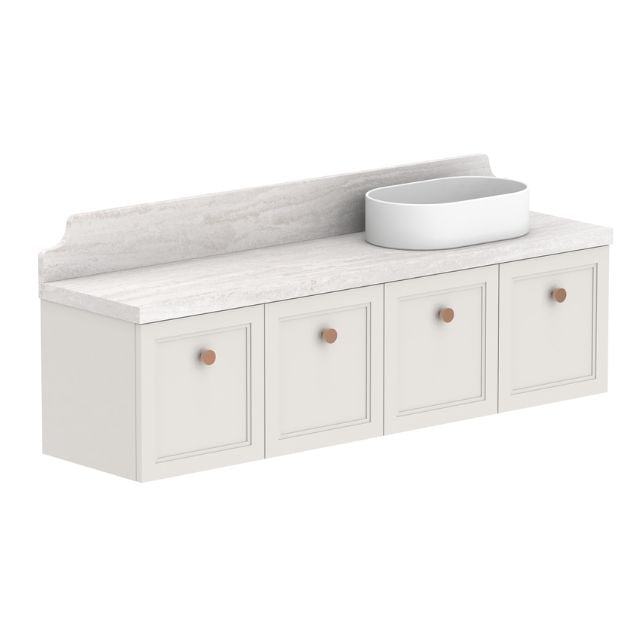 ADP Mabel Wall-Mounted Vanity with Durasein Countertop - Modern Bathroom Sink Cabinet for Small Spaces, Perfect for Apartments & Powder Rooms