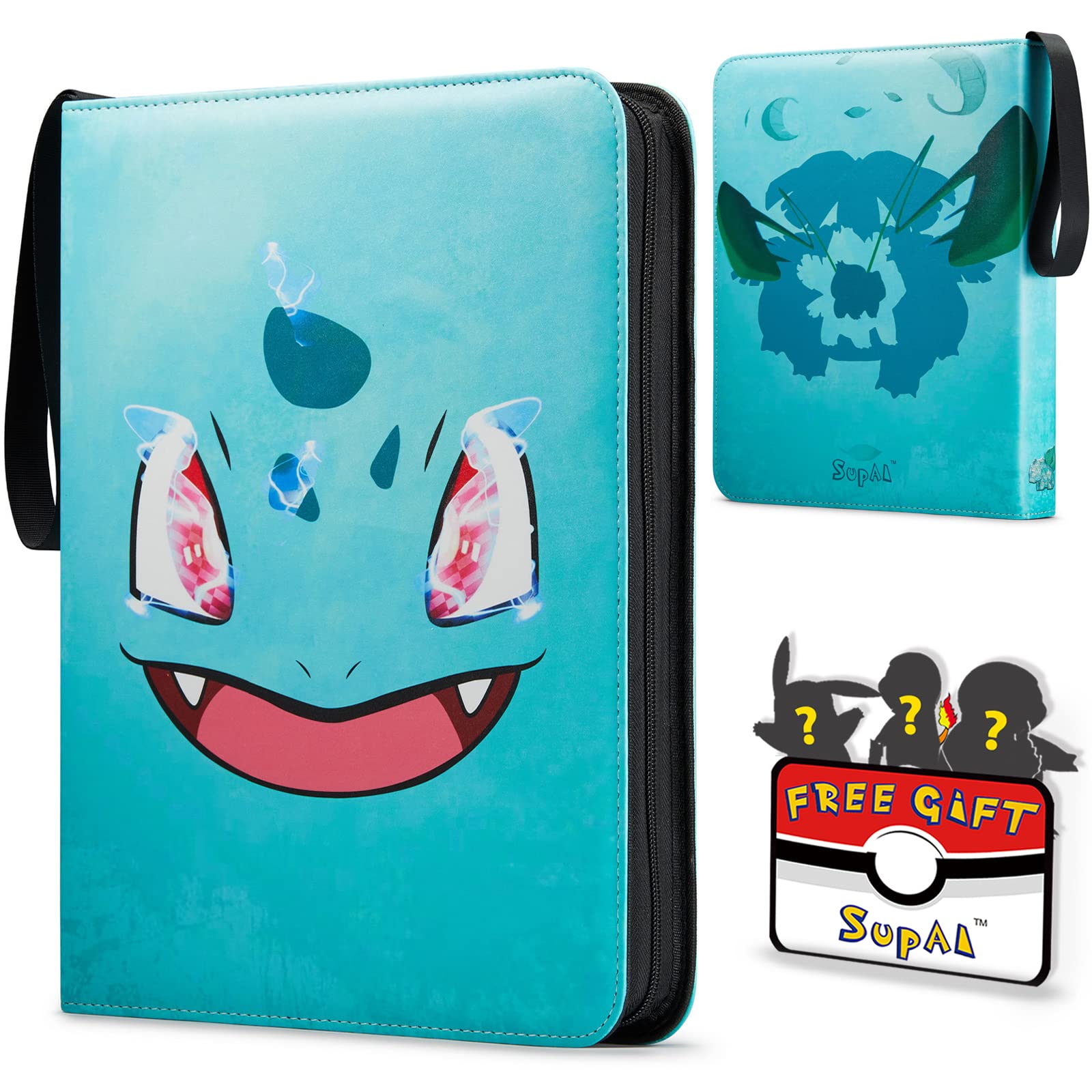 SupAI Premium Pokemon Card Binder with 42 Pockets & Zippered Case - Holds 756 Trading Cards, Includes Protective Sleeves | Perfect for Collectors, Tournaments & Card Storage Organization