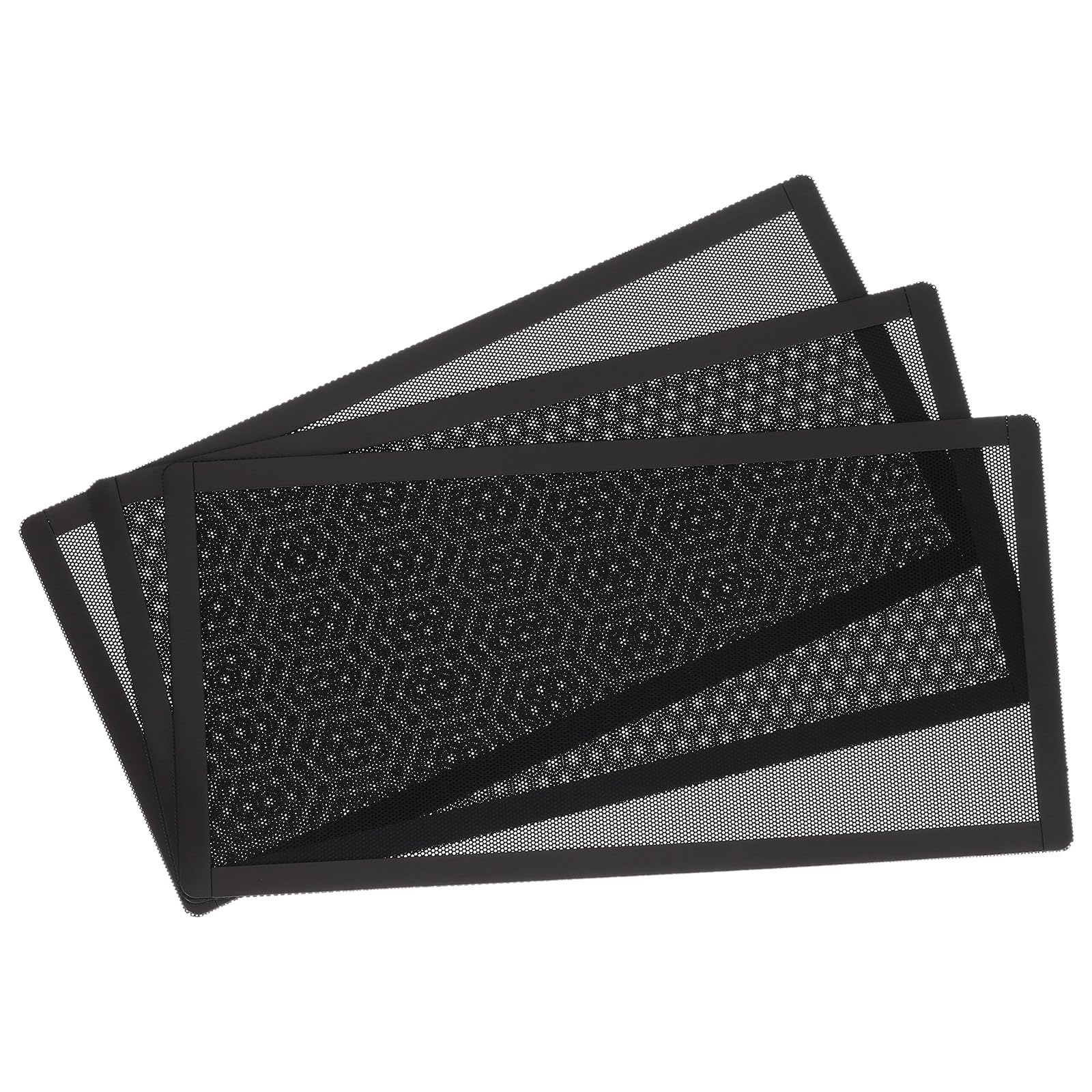 3PCS Magnetic PC Dust Filter 280x140mm - Black PVC Computer Case Cooler Dustproof Mesh Cover for Computer Chassis & Speakers | Perfect for Gaming PCs, Home Theater Systems & Office Workstations