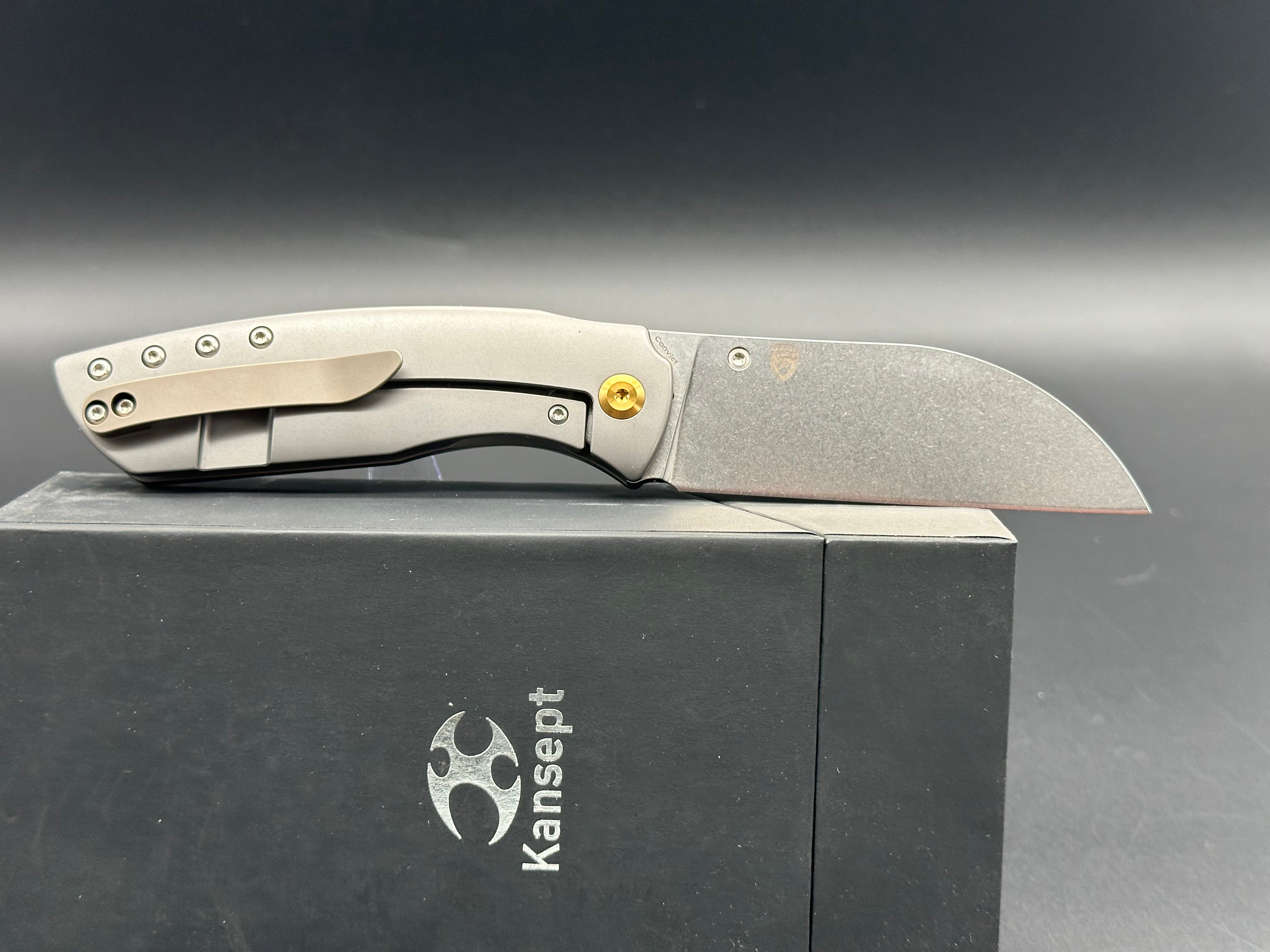 Premium Kansept Convict Titanium Folding Knife with S35VN Steel Blade - EDC, Outdoor, Survival & Tactical Use