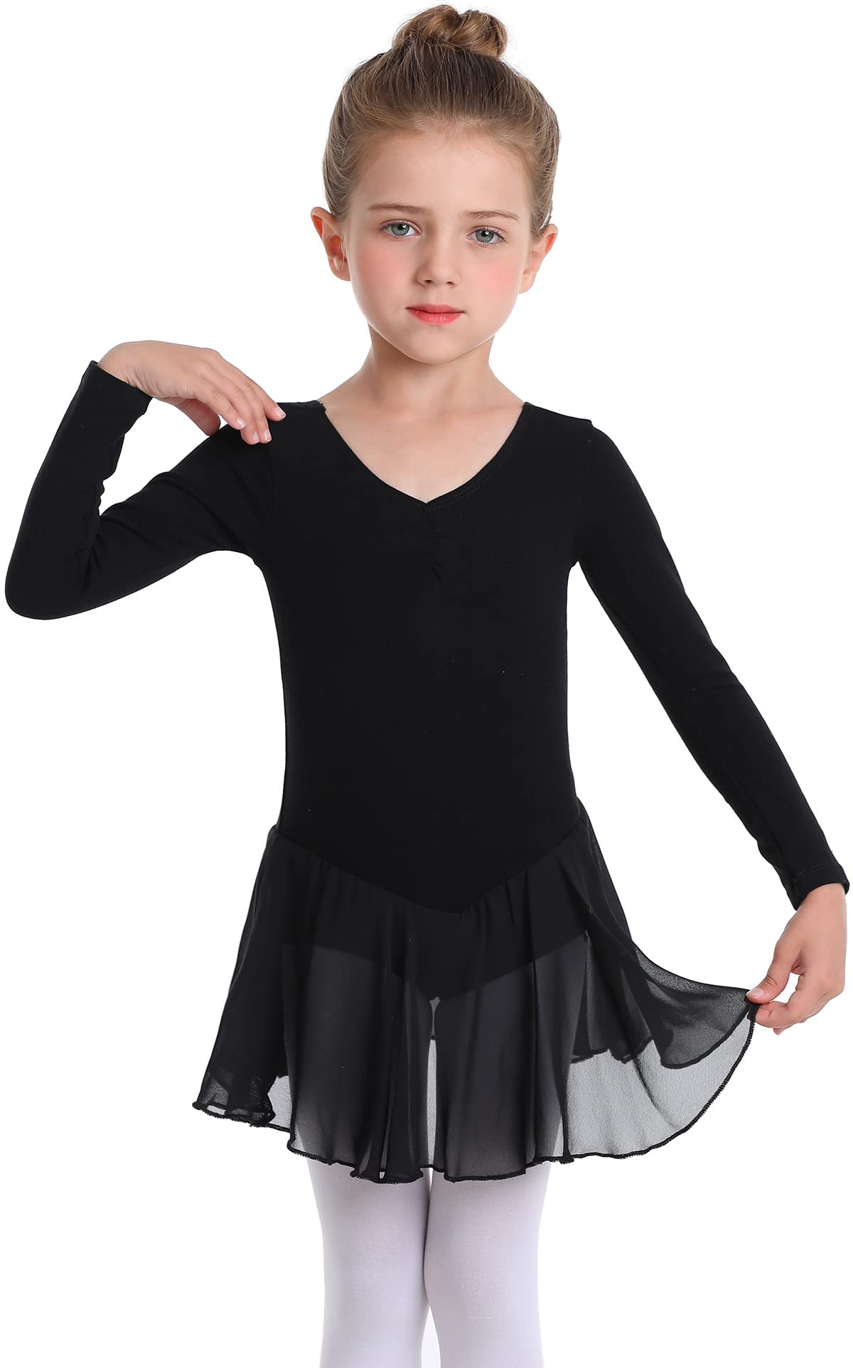 MDNMD Toddler Ballet Leotard for Girls - Dance Leotard with Skirt Set, Gymnastics & Ballerina Outfit, Classic Short Sleeve Dance Dress - Perfect for Ballet Class, Recitals & Dance Performances