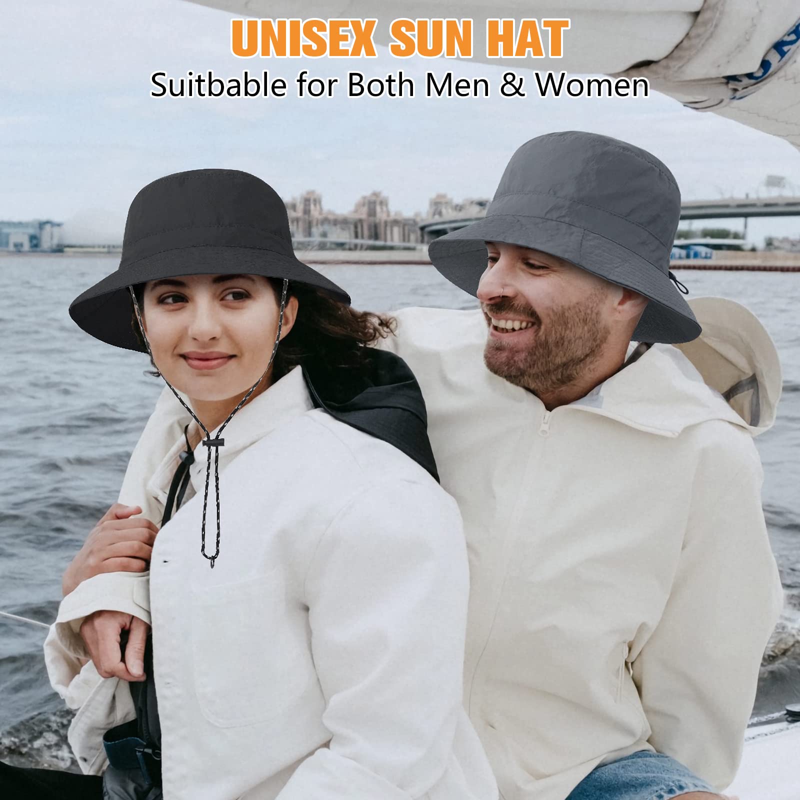 Waterproof Bucket Hat for Women & Men - Wide Brim Sun Hat Foldable for Hiking, Fishing, Beach & Safari | UV Protection Outdoor Boonie Hat for Travel & Summer Activities