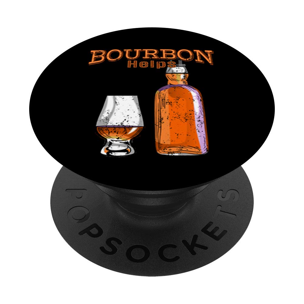 Funny Bourbon Alcohol Drinking PopSockets - Phone & Tablet Grip Stand with Swappable Cover | Perfect for Bar Lovers, Party Gifts & Everyday Use