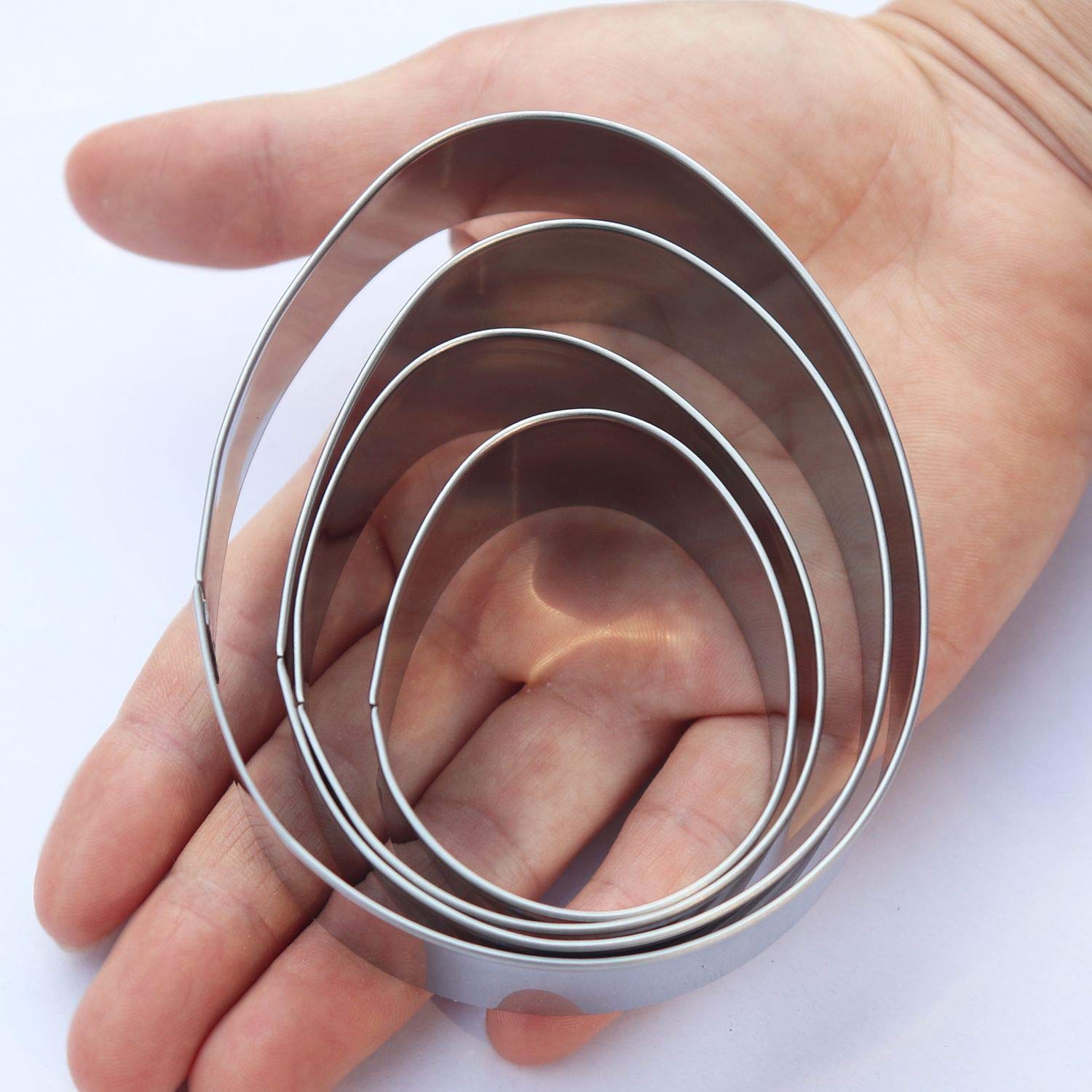 Easter Egg Cookie Cutter Set - 4 Piece Stainless Steel Baking Tools (4