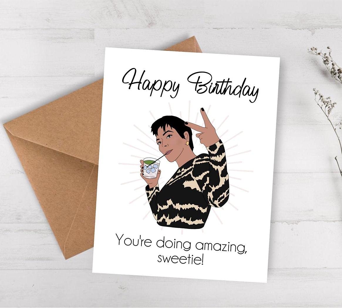Funny Kardashian Birthday Card - Happy 21st Birthday Wishes for Best Friend | 4.25