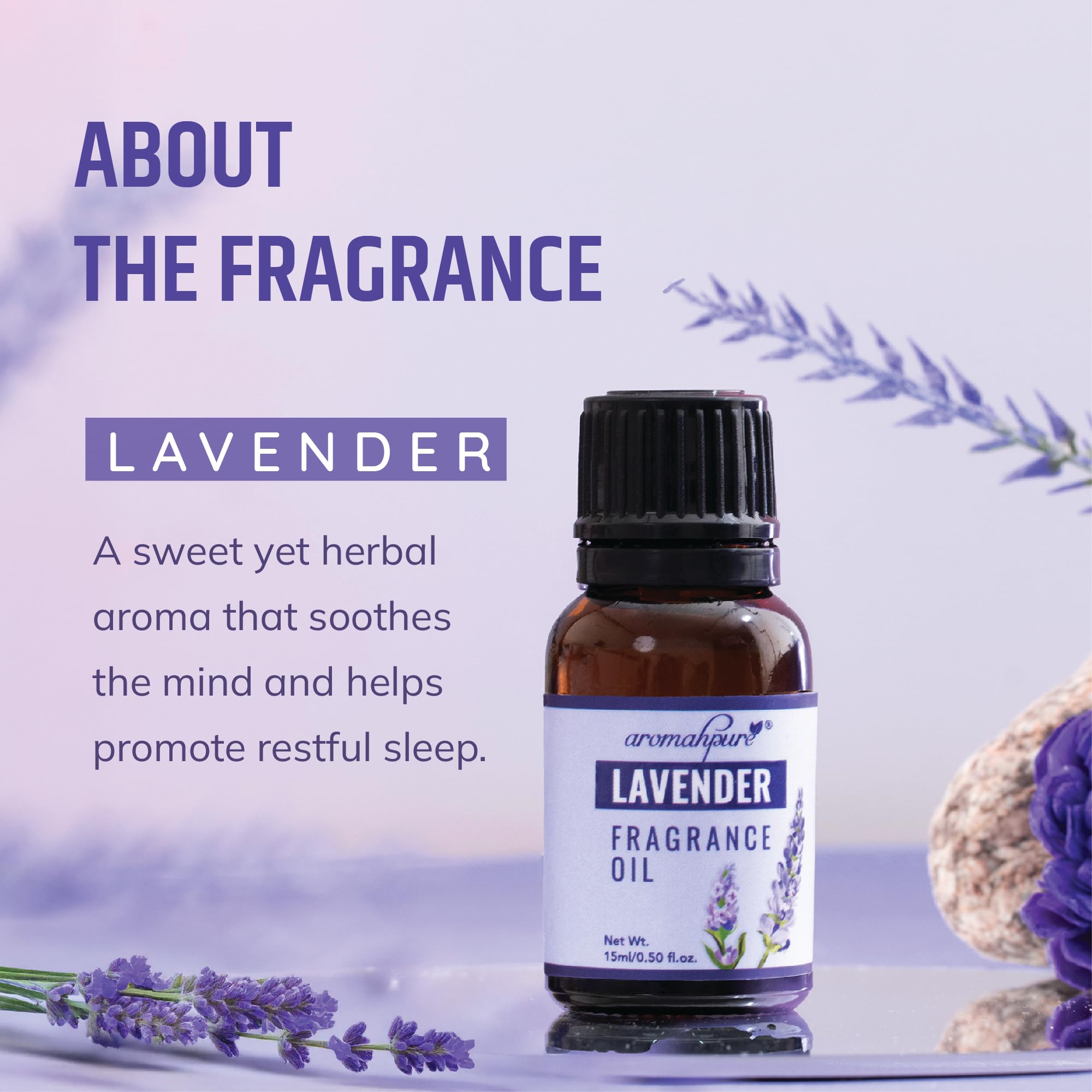 Aromahpure Lavender Essential Oil - 15ml | Premium Aromatherapy Oil for Relaxation & Meditation | IFRA Certified Fragrance Oil for Diffusers, Candles, Soaps & Home Scenting | Perfect for Stress Relief, Yoga & Bedtime Relaxation