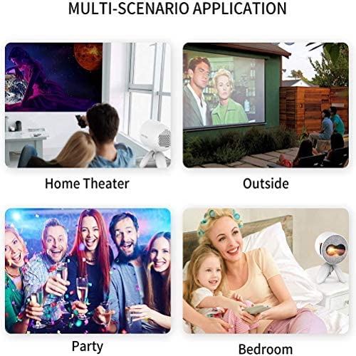 KRASS Mini Portable LED Projector - 1080P HD Wireless Video Projector for Phone, PC, HDMI, USB | Home Cinema, Party Games & Outdoor Movie Nights | White (UK Plug) - Collector88 Edition