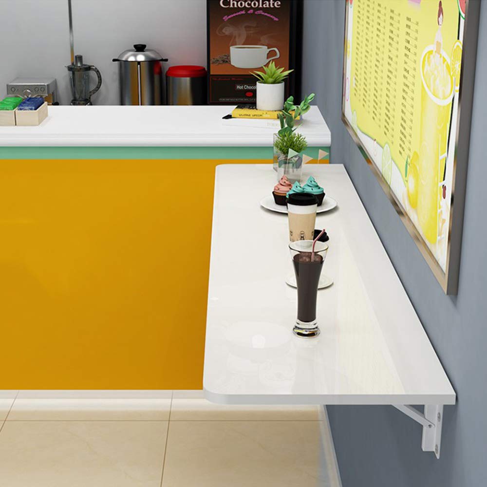 Wall-Mounted Folding Table - Space Saving Narrow Kitchen & Dining Table (30cm/40cm Width, 100cm/120cm/140cm Length) - Perfect for Small Apartments, Restaurants, Milk Tea Shops & Home Bars
