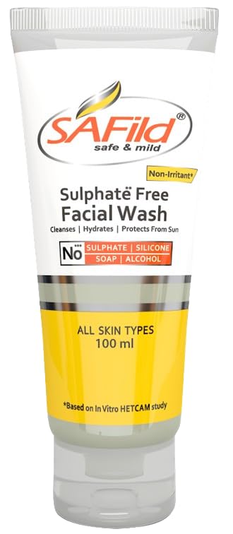 Safild Gentle Non-Irritating Facial Cleanser for Sensitive Skin - Daily Face Wash for Acne, Dry & Oily Skin - Perfect for Morning & Night Skincare Routine