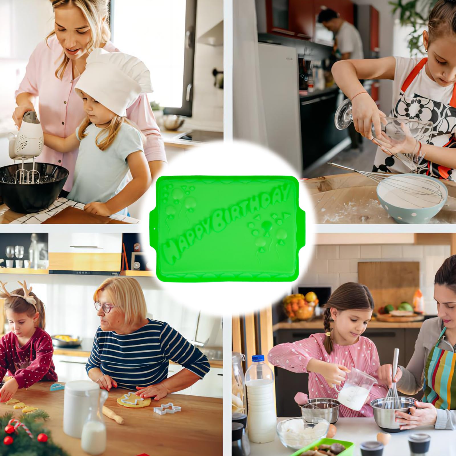 Happy Birthday Rectangular Silicone Cake Pan - Non-Stick, Reusable & Durable Baking Mold for Oven, Freezer, Microwave & Dishwasher - Perfect for Birthday Cakes, Desserts & Party Treats - Easy to Use & Clean