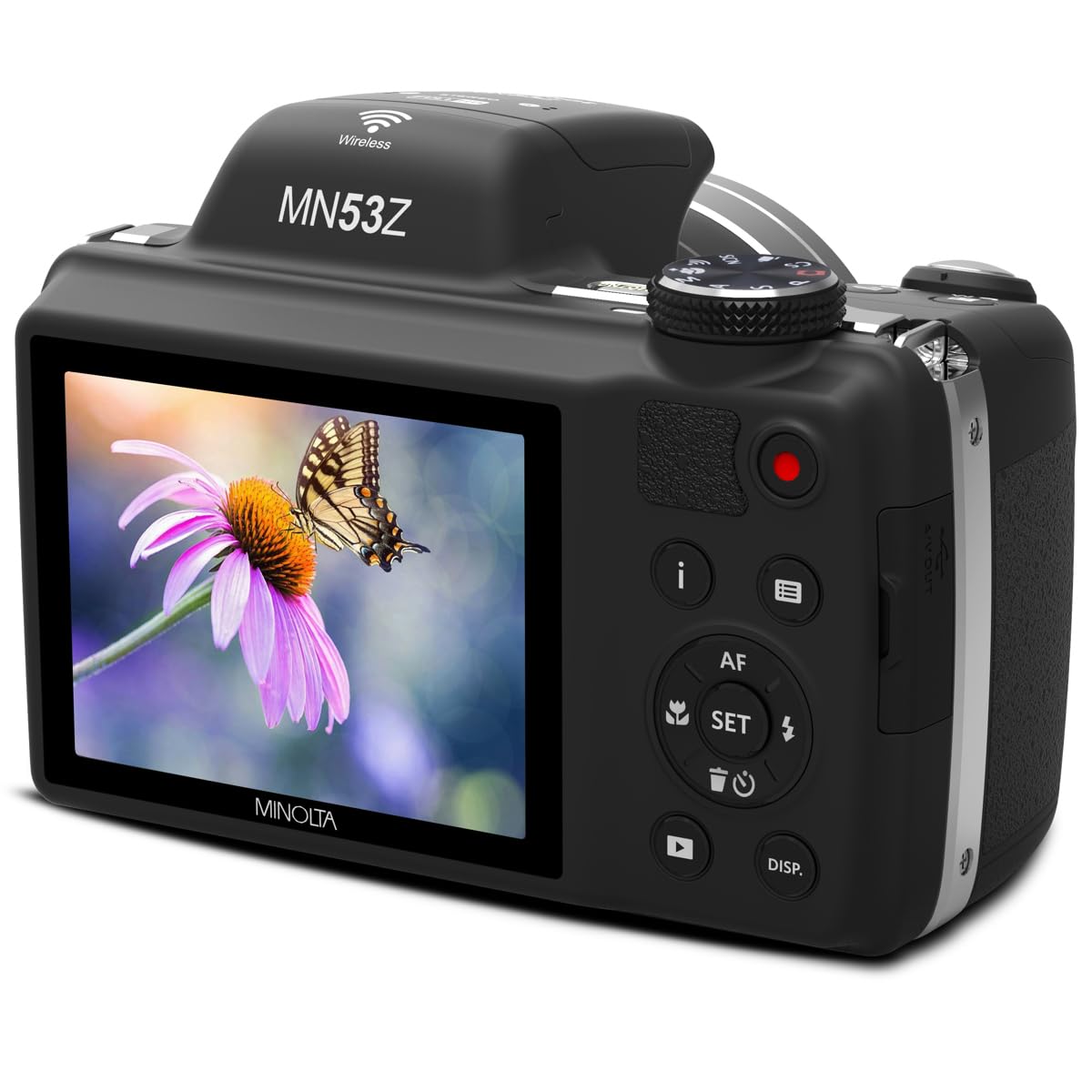 Minolta Pro Shot 16MP HD Digital Camera with 53x Optical Zoom, 1080p Full HD Video, 16GB SD Card - Black (MN53Z) | Perfect for Travel Photography, Wildlife Shooting & Vlogging