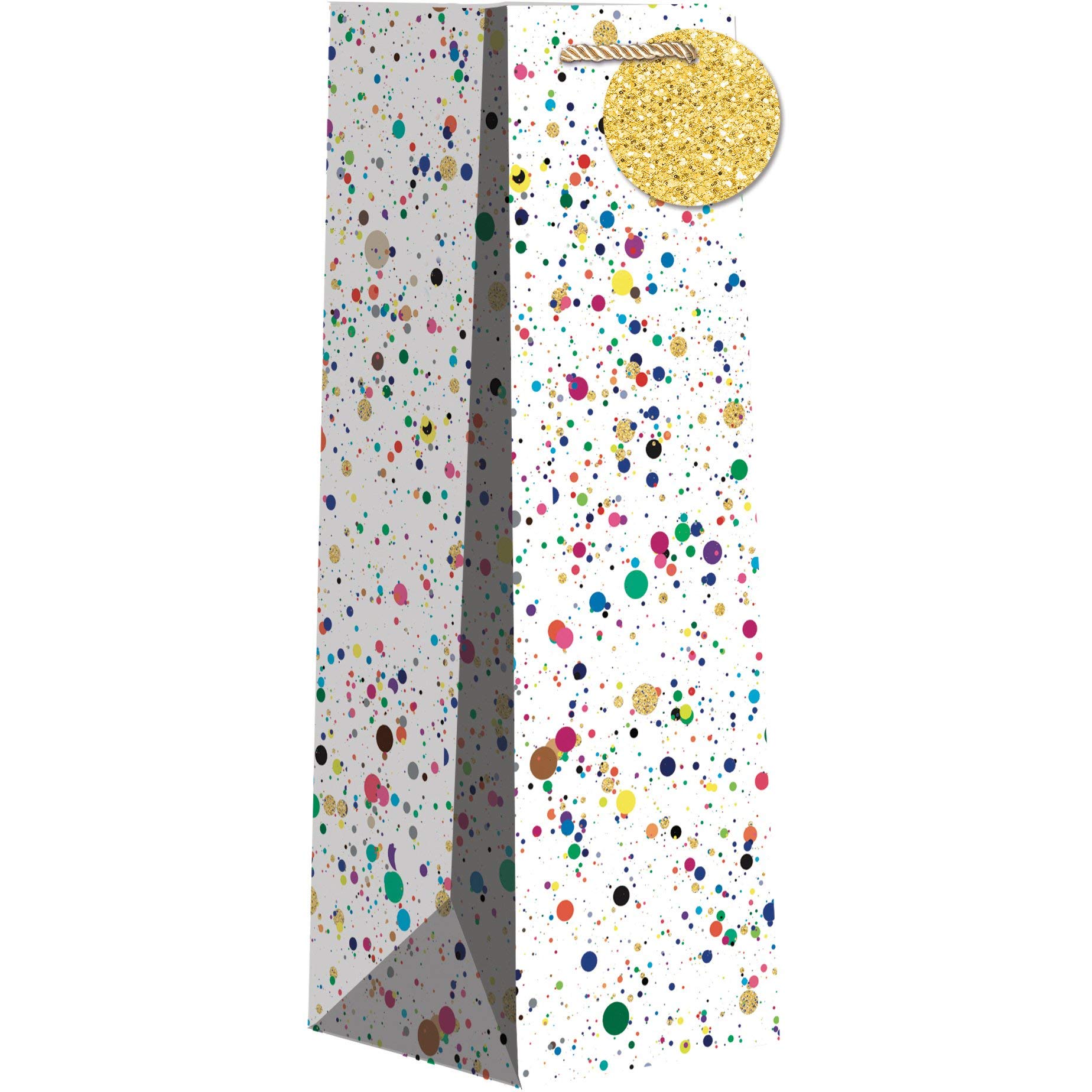 Jillson Roberts Wine Bottle Gift Bags - 60 Pack Elegant Foil Accent Party Favor Totes for Weddings, Showers & Holiday Gifts | Reusable Splatter Design Wine Carrier Bags for Hostess, Birthday & Anniversary Celebrations