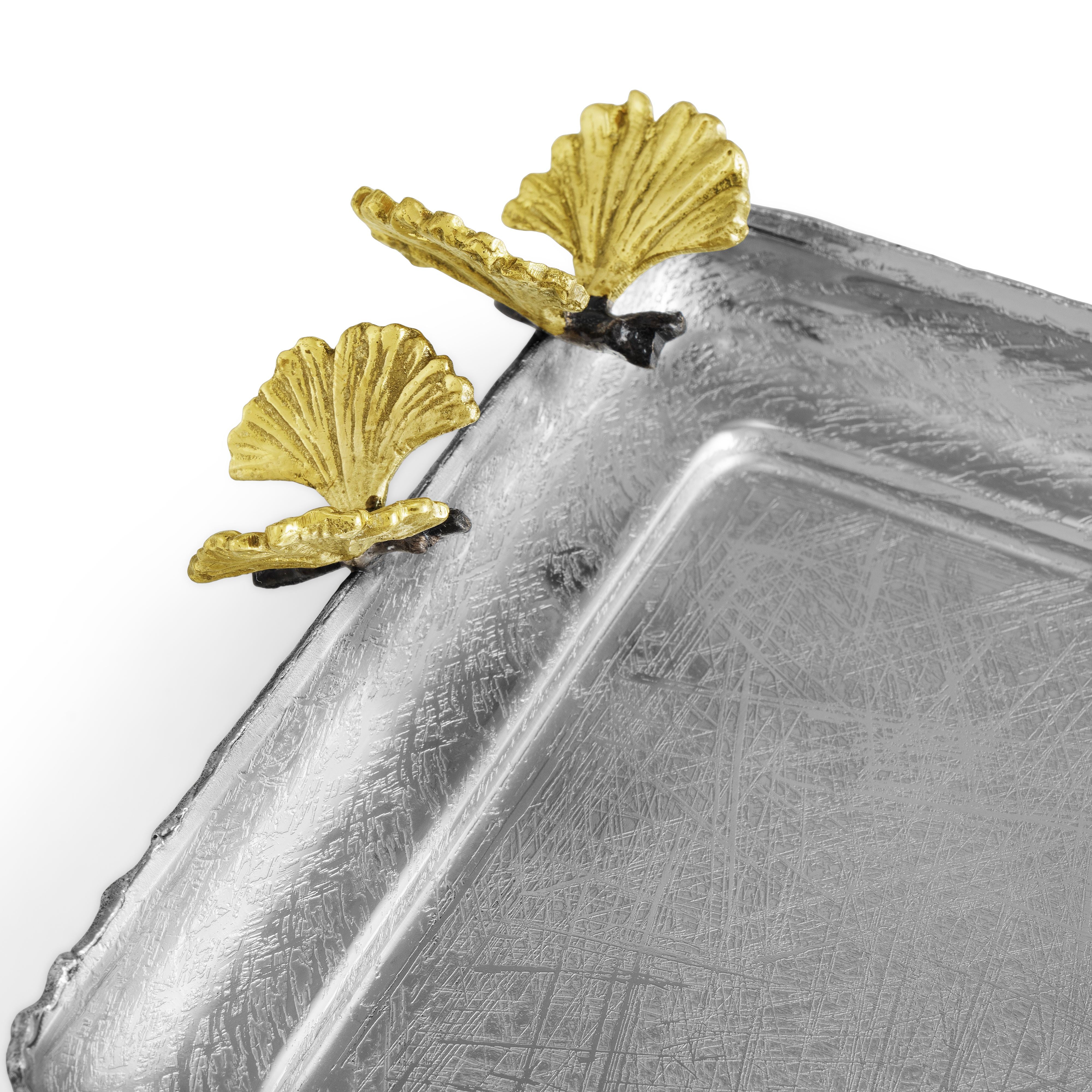 Butterfly Ginkgo Small Tray with Single Handle - Elegant Decorative Serving Tray for Tea, Jewelry & Home Decor