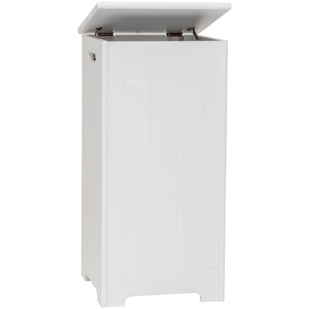 Arven White Bathroom Laundry Hamper & Storage Cabinet - Perfect for Bathroom Organization & Clothes Storage