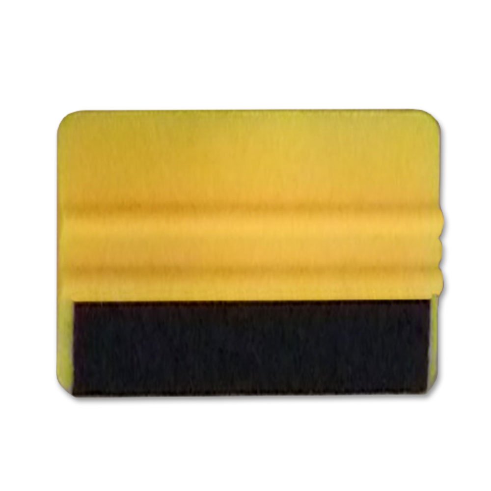 Yellow Felt Wrap Squeegee - Window & Car Cleaning Tool