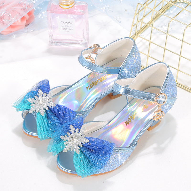 Baby Girls Snow Bow Sequin Princess Shoes - Sparkly Dress Shoes for Toddlers & Infants - Perfect for Birthday Parties, Pageants & Holiday Photos