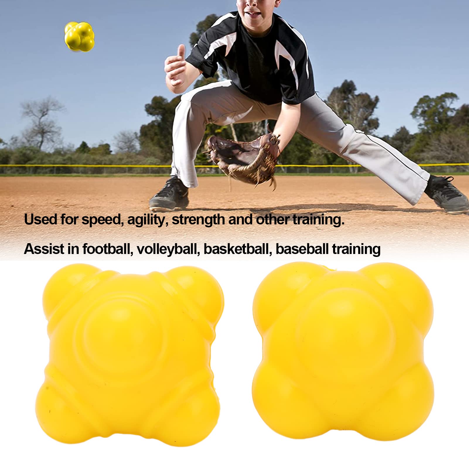 2Pcs Irregular Rubber Bounce Balls for Hand-Eye Coordination Training - Perfect for Kids Sports, Occupational Therapy & Gym Exercises