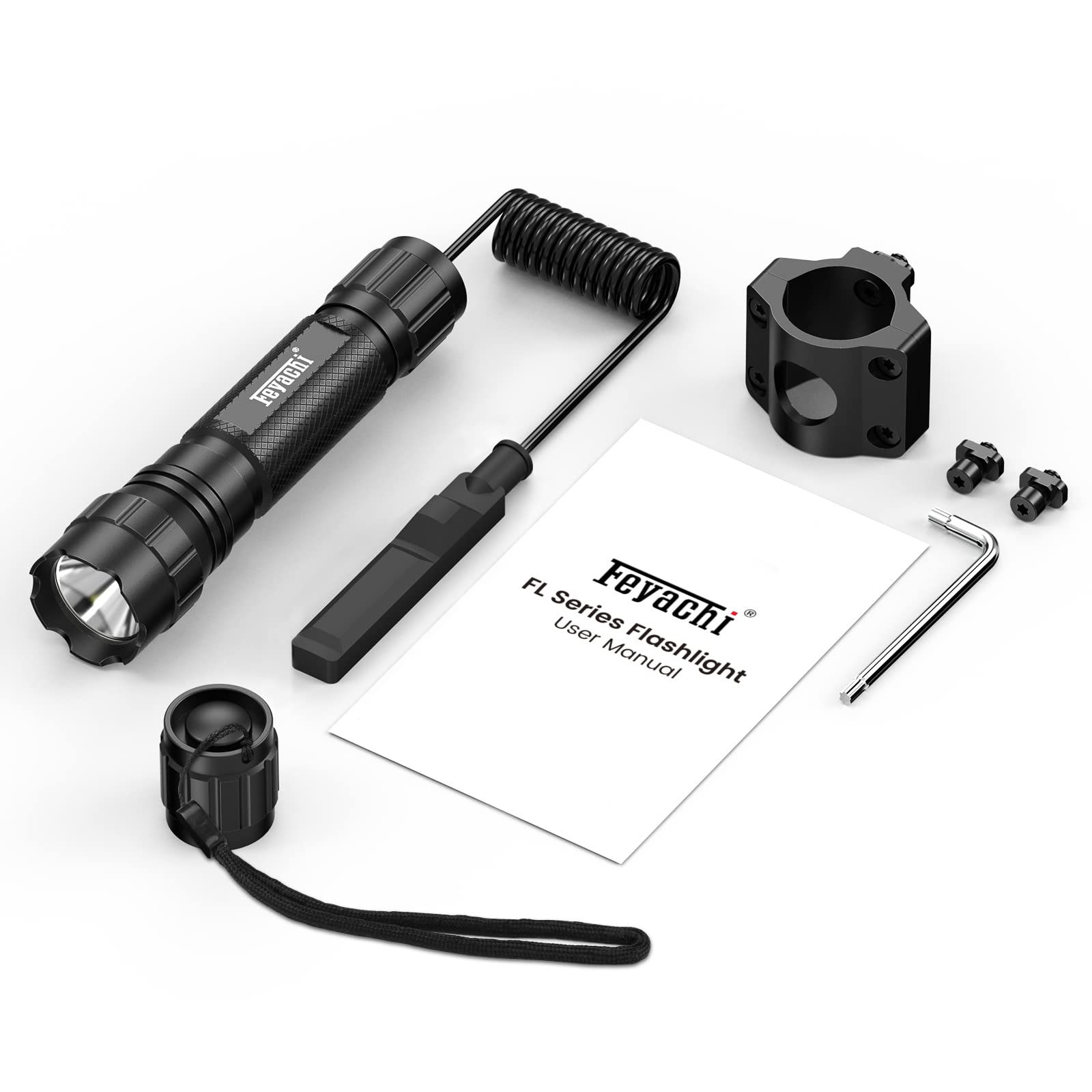 Feyachi FL22-MB 1200 Lumen Tactical Flashlight - LED Weapon Light with Low Profile M-LOK Mount & Pressure Switch | Hunting, Camping, Home Defense, Tactical Use