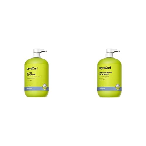 DevaCurl No-Poo Decadence Zero Lather Cleanser & One Condition Decadence Ultra-Rich Cream Conditioner Bundle (32 fl oz) | Sulfate-Free Hair Care for Curly & Wavy Hair | Perfect for Daily Moisturizing & Hydration