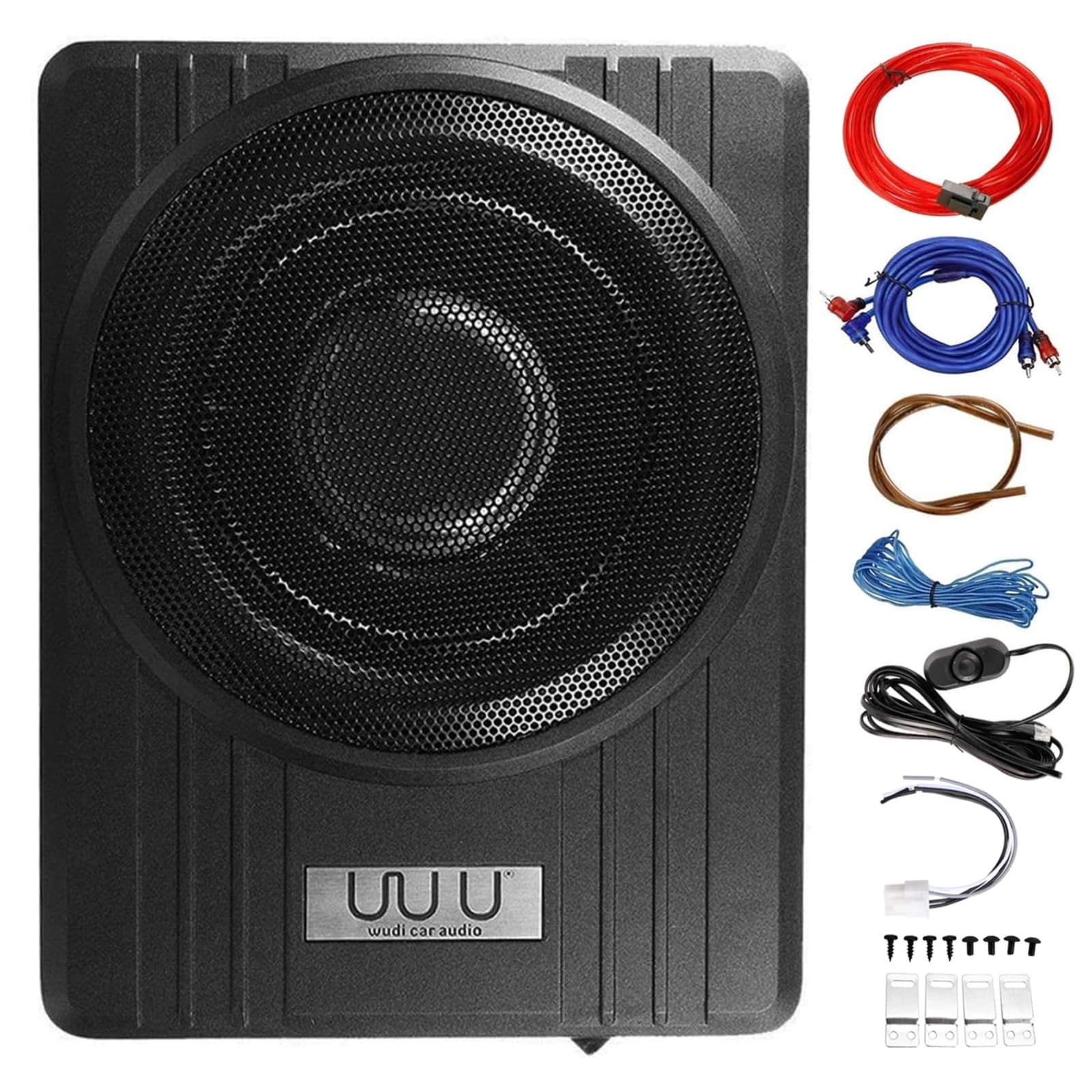 10 Inch 250W Under Seat Active Powered Car Subwoofer - Compact Enclosed Bass for Cars, Trucks & SUVs - Perfect for Road Trips & Music Lovers