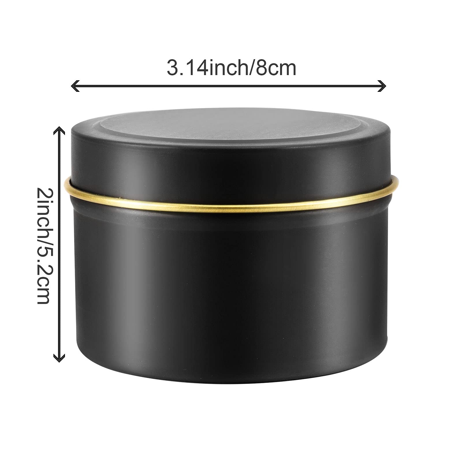 24-Piece 8 Oz Black Candle Tins with Lids - Empty Metal Candle Containers for DIY Candle Making, Arts & Crafts, Storage & Holiday Gifts - Perfect for Home Decor, Wedding Favors & Party Supplies
