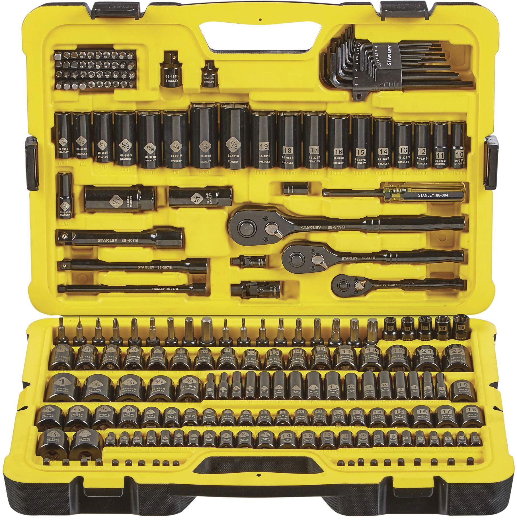 STANLEY Professional Grade Black Chrome 229-Piece Mechanics Tool Set - Socket Set for Automotive Repair, DIY Projects & Home Maintenance