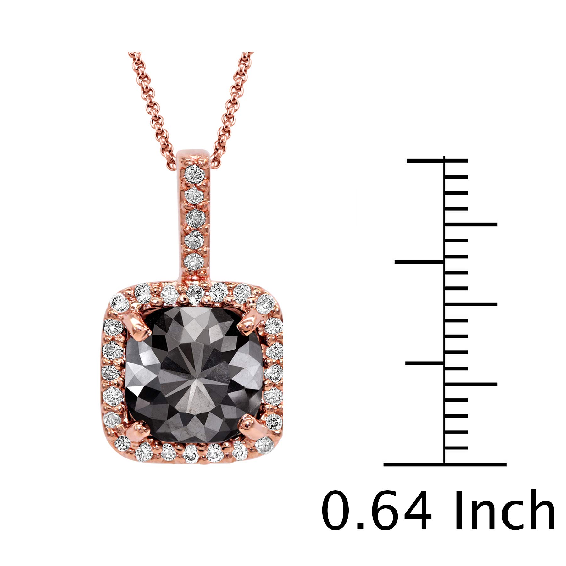 14K Rose Gold Diamond Pendant Necklace for Women - 2.38 CTTW, Elegant Gift for Anniversary, Valentine's Day & Special Occasions