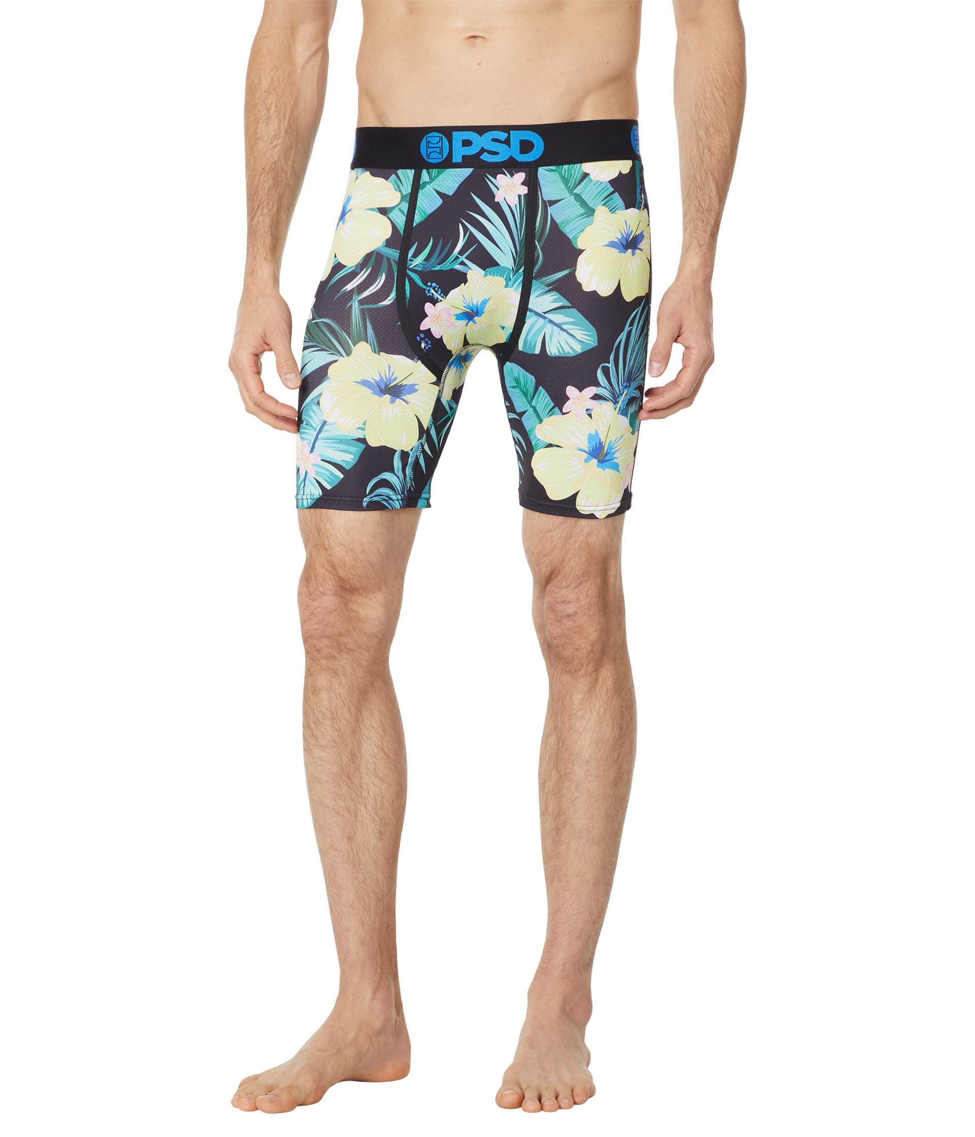 PSD Men's Boxer Briefs - Breathable & Comfortable Underwear for Everyday Wear (Multi-Pack, Hawaii Heat Print, Size M) - Perfect for Workout, Lounge & Sleep