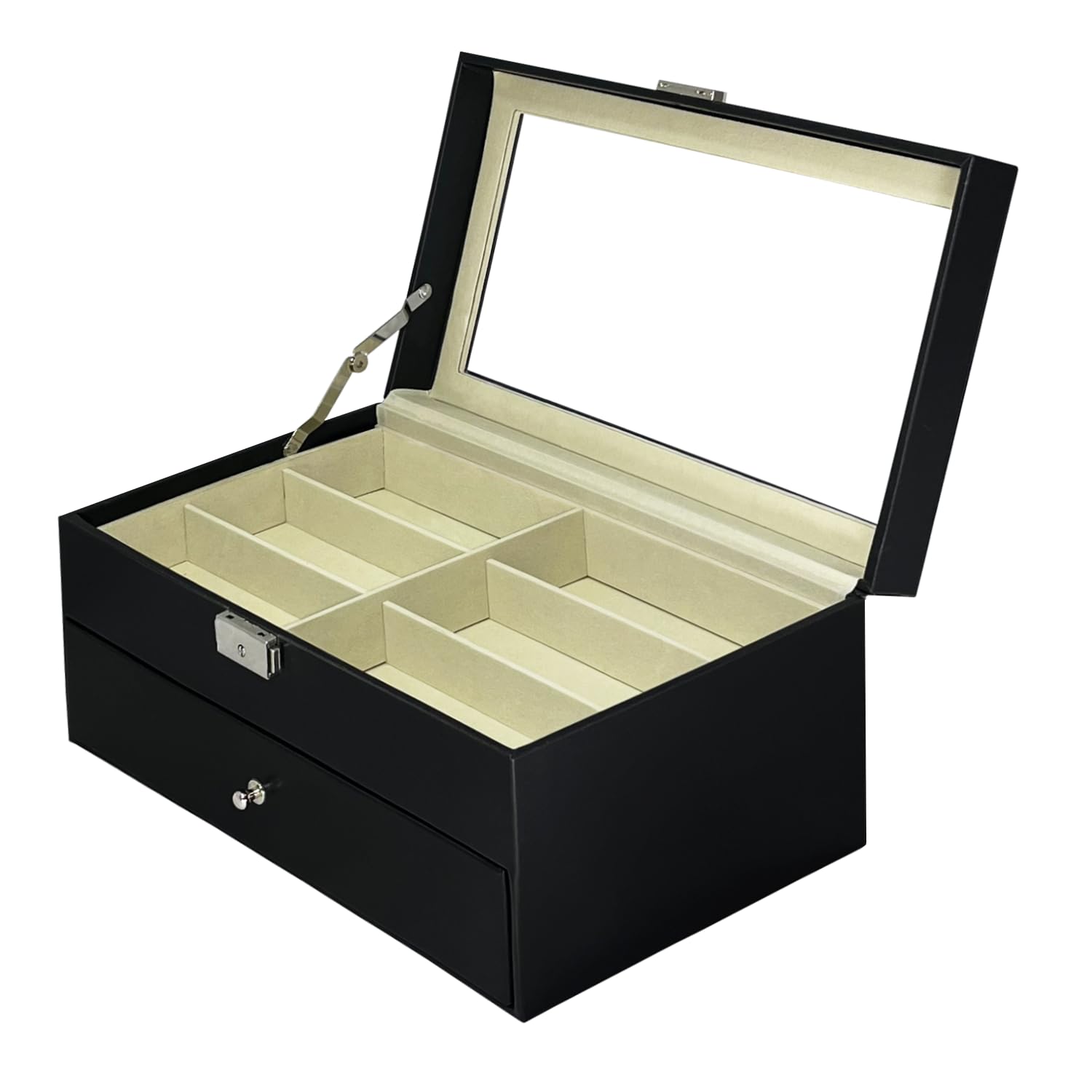 MR Maestro Watchmaker - 12-Slot Eyeglass Display Case | Jewelry Drawer Organizer | Watch Storage Box | Ring, Automatic Men's Watches, Women's Sunglasses & Men's Accessories Organizer - Perfect for Home, Office & Travel Organization