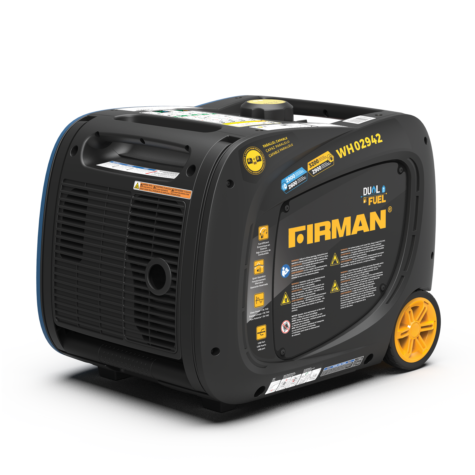 Refurbished 3200W Dual Fuel Inverter Generator with Electric Start - Portable Power for Camping, RV, Home Backup & Outdoor Events