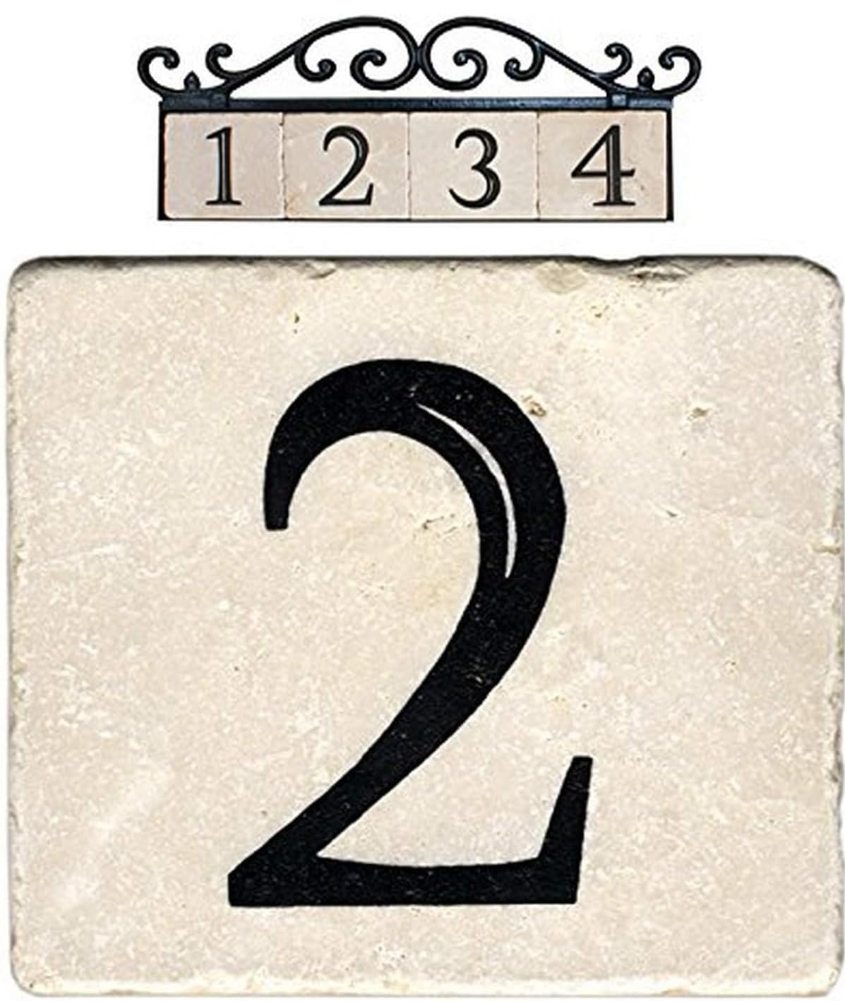 Premium NACH Marble Tile House Numbers for Outdoor Use - Durable Address Plaque & Sign (4