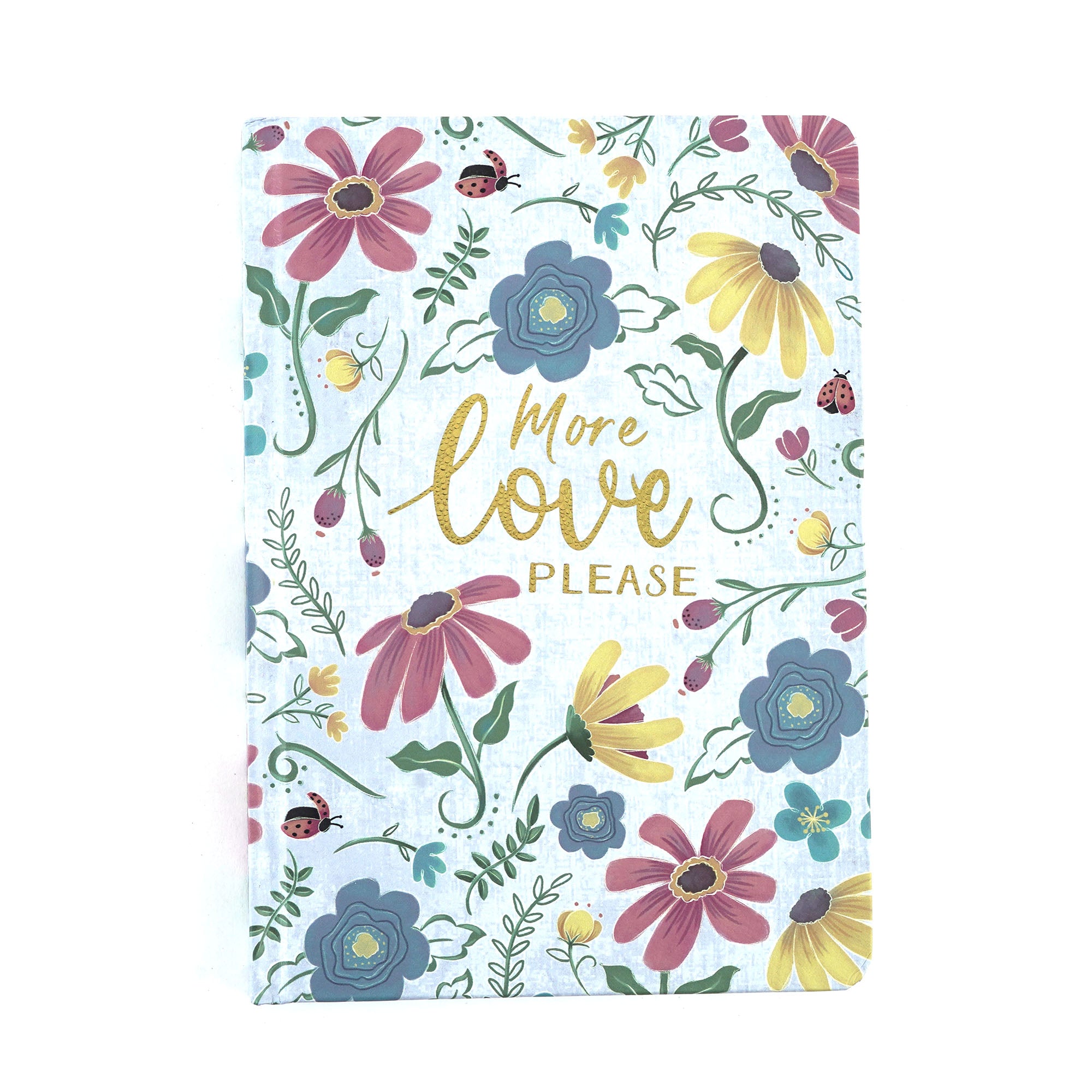 160-Sheet Book Bound Textured Paper Journal with Hot Stamp Floral Design - 7x10 Inches for Writing, Sketching & Gift Giving