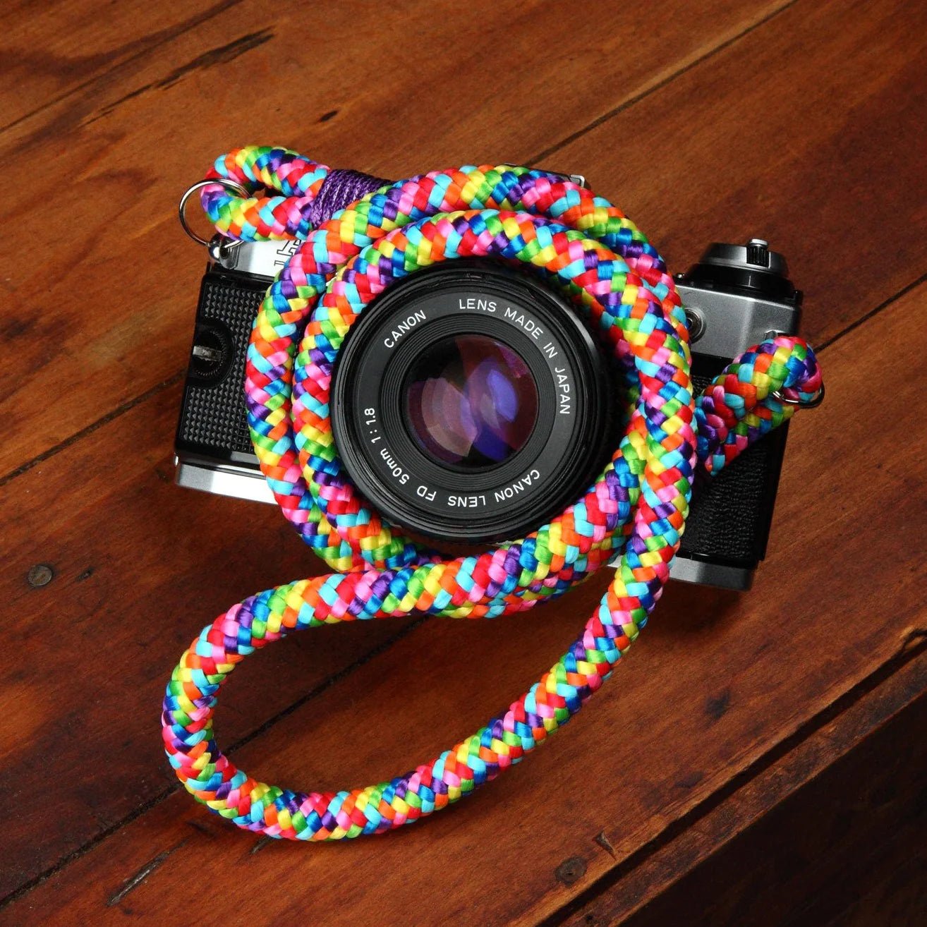 Photogenic Supply Co. Rainbow Rope Camera Strap - Adjustable & Durable Neck Strap for DSLR, Mirrorless & Film Cameras - Perfect for Travel, Photography & Outdoor Adventures
