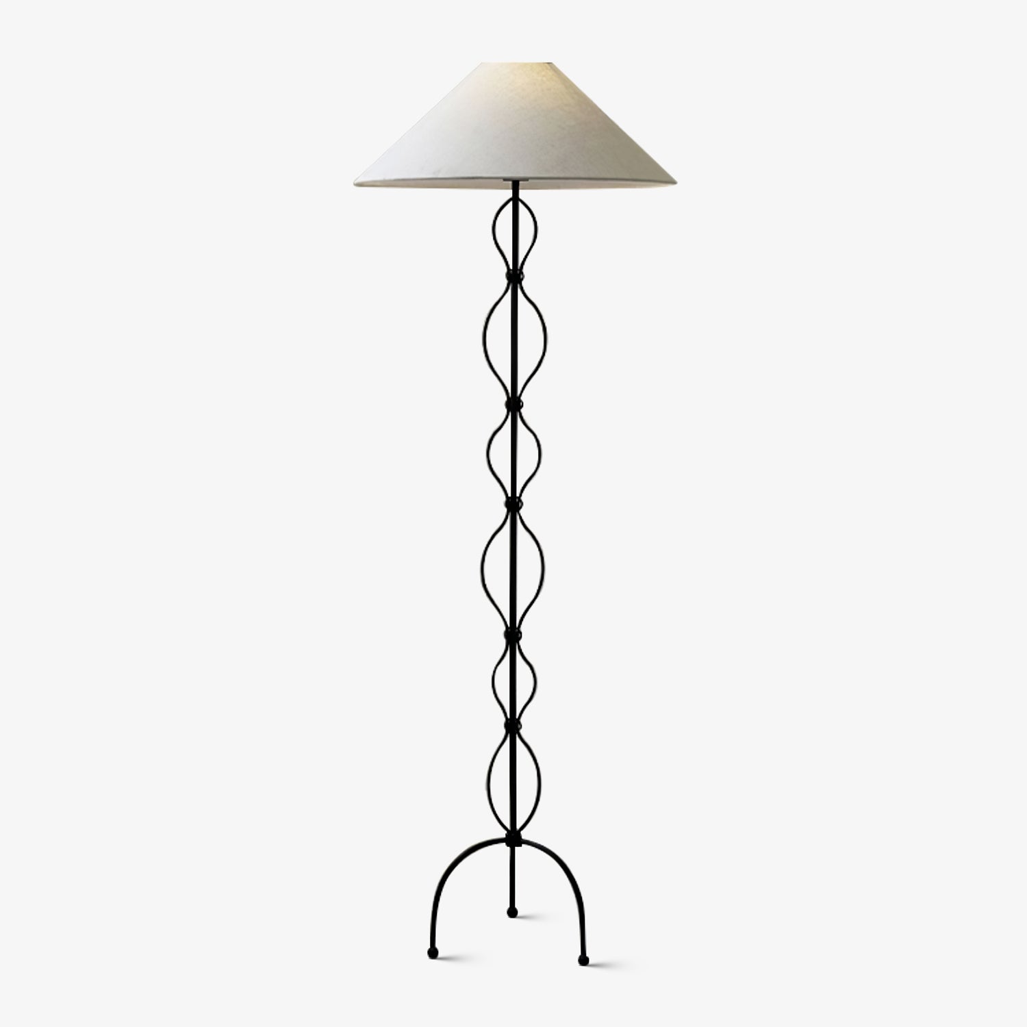 Modern Minimalist Iron Twist Floor Lamp - Adjustable Height Standing Light for Living Room, Bedroom & Office - Warm White LED Lighting for Cozy Ambience